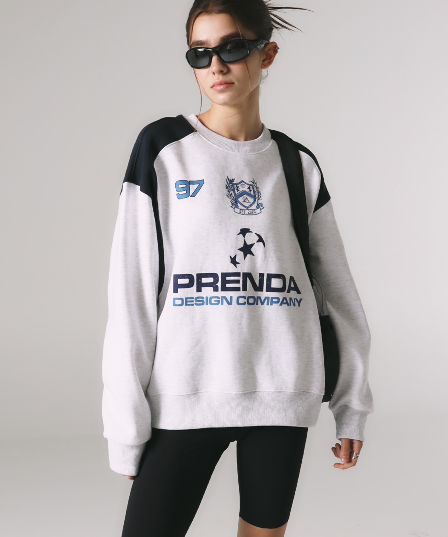 韓國PRENDA - STAR PDC UNIFORM SWEATSHIRT HEATHER GRAY