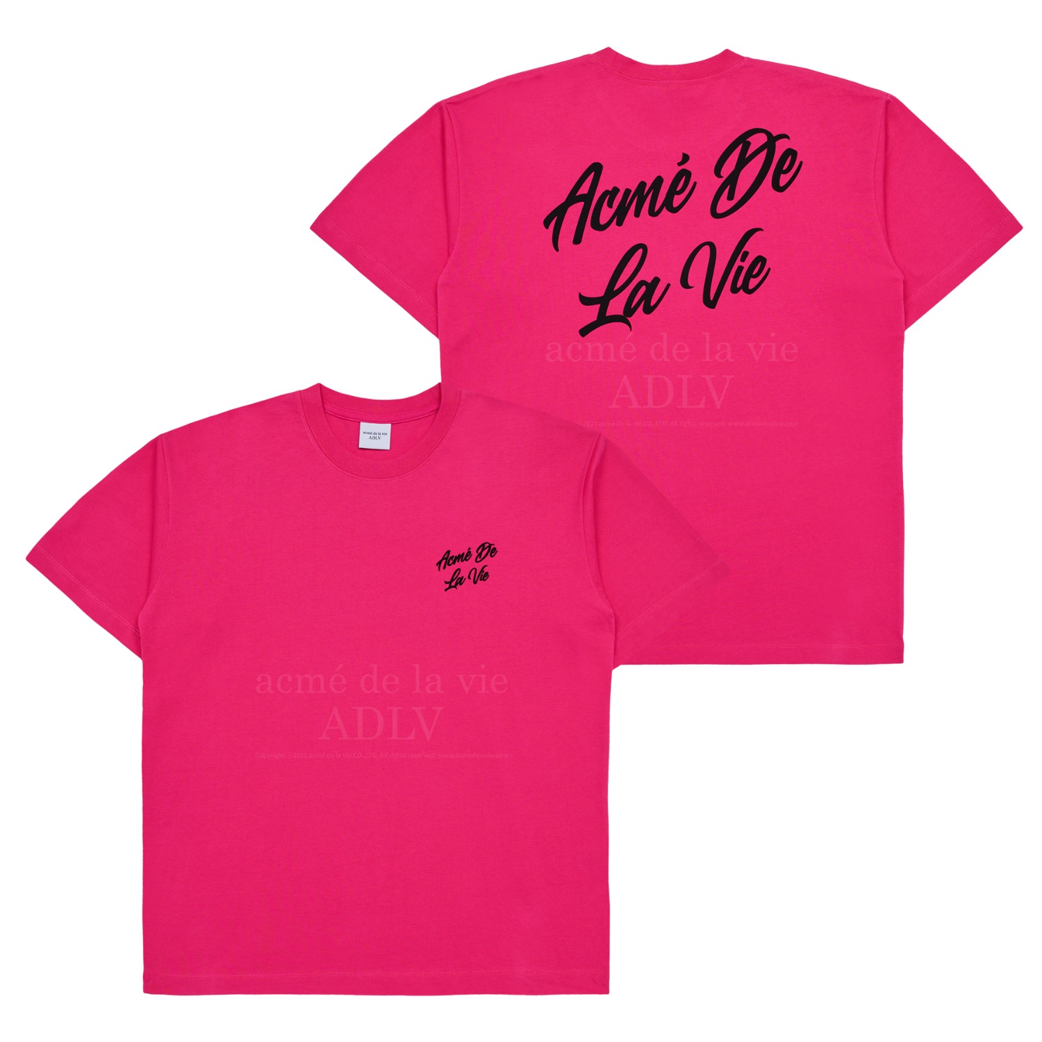 ADLV-[아크메드라비] SCRIPT LOGO PRINTING SHORT SLEEVE T-SHIRT PINK