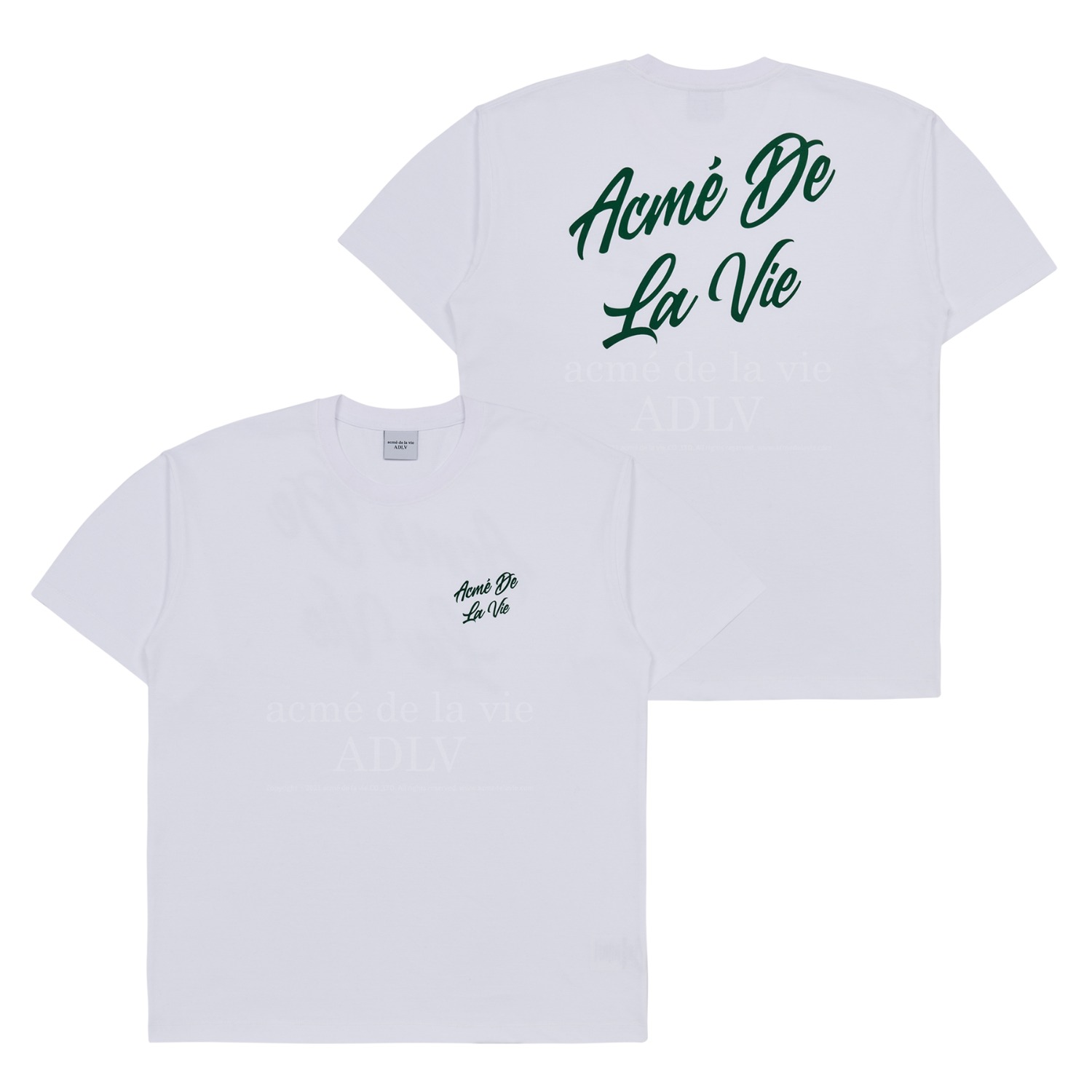 ADLV-[아크메드라비] SCRIPT LOGO PRINTING SHORT SLEEVE T-SHIRT WHITE(1사이즈 , 3월10일 입고예정)
