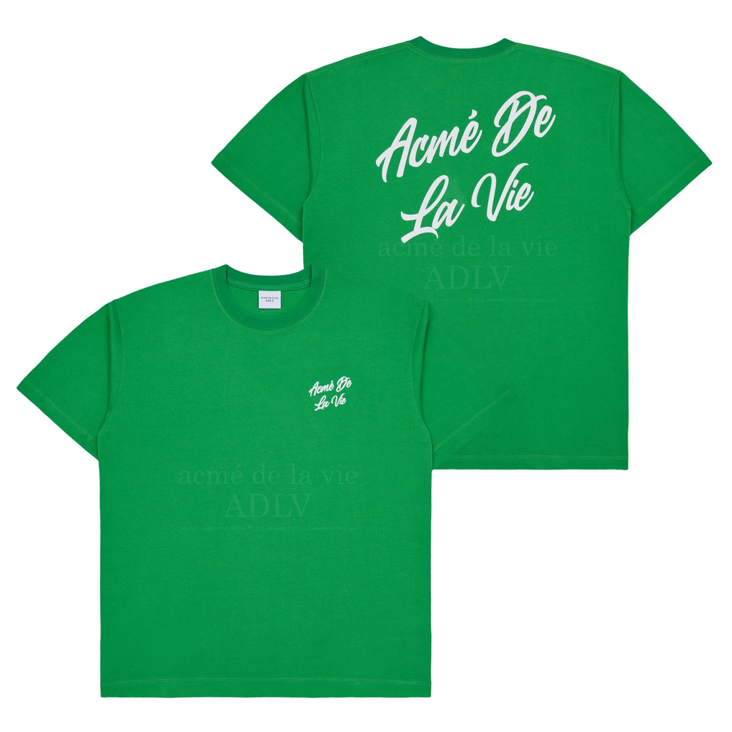 ADLV-[아크메드라비] SCRIPT LOGO PRINTING SHORT SLEEVE T-SHIRT GREEN