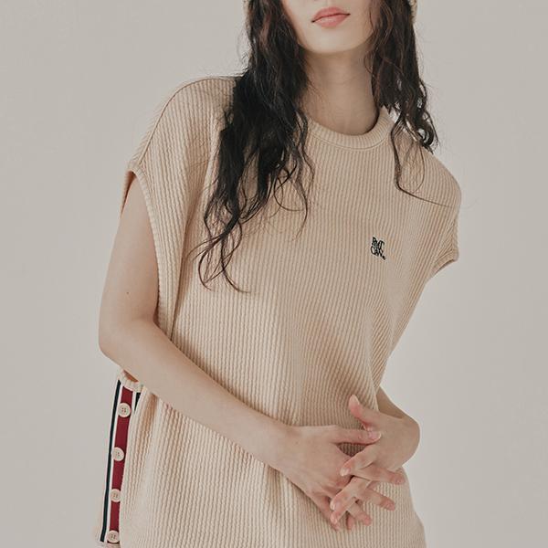 韓國Romantic Crown - SIDE OPEN KNIT VEST_BEIGE