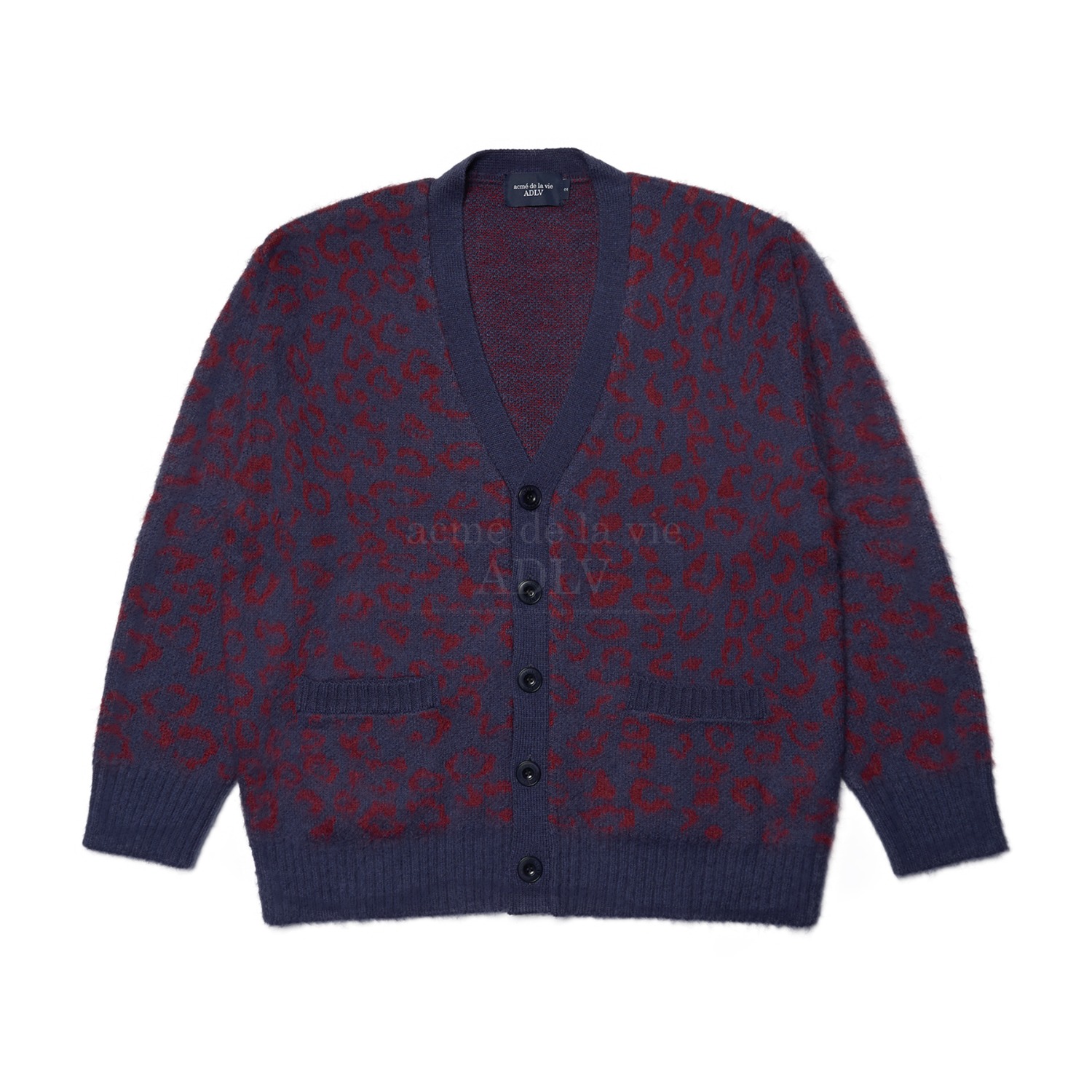 ADLV-[아크메드라비] LEOPARD MOHAIR CARDIGAN NAVY