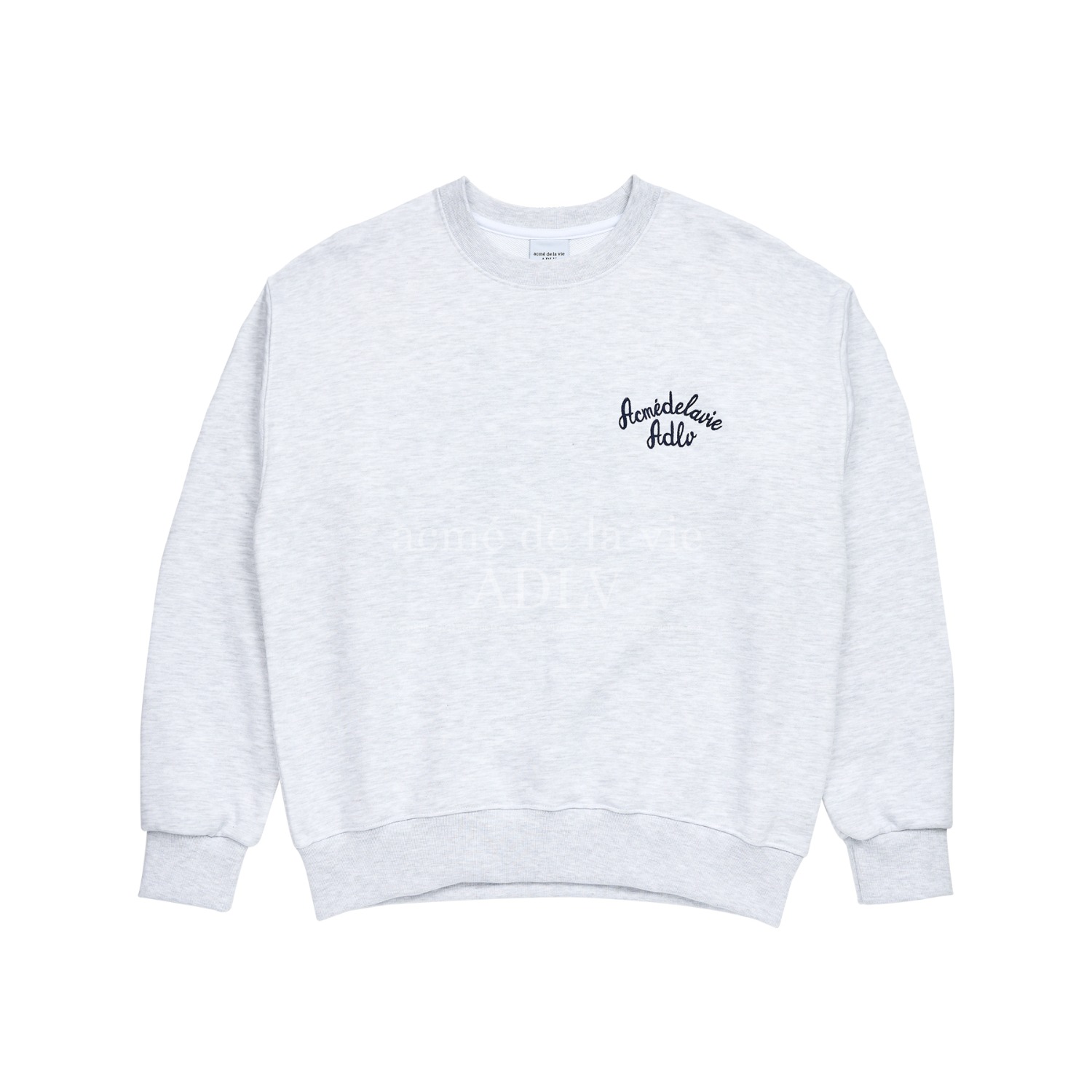 ADLV-[아크메드라비] SCRIPT LOGO EMBROIDERY SWEATSHIRT MELANGE