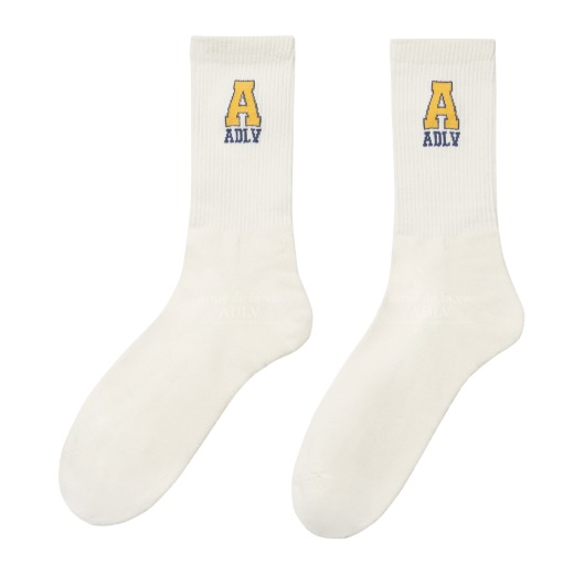 ADLV-[아크메드라비] BIG A LOGO SOCKS IVORY