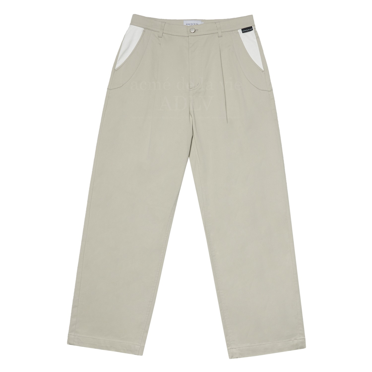 ADLV-[아크메드라비] PIN TUCK TWO TONE WOVEN PANTS BEIGE