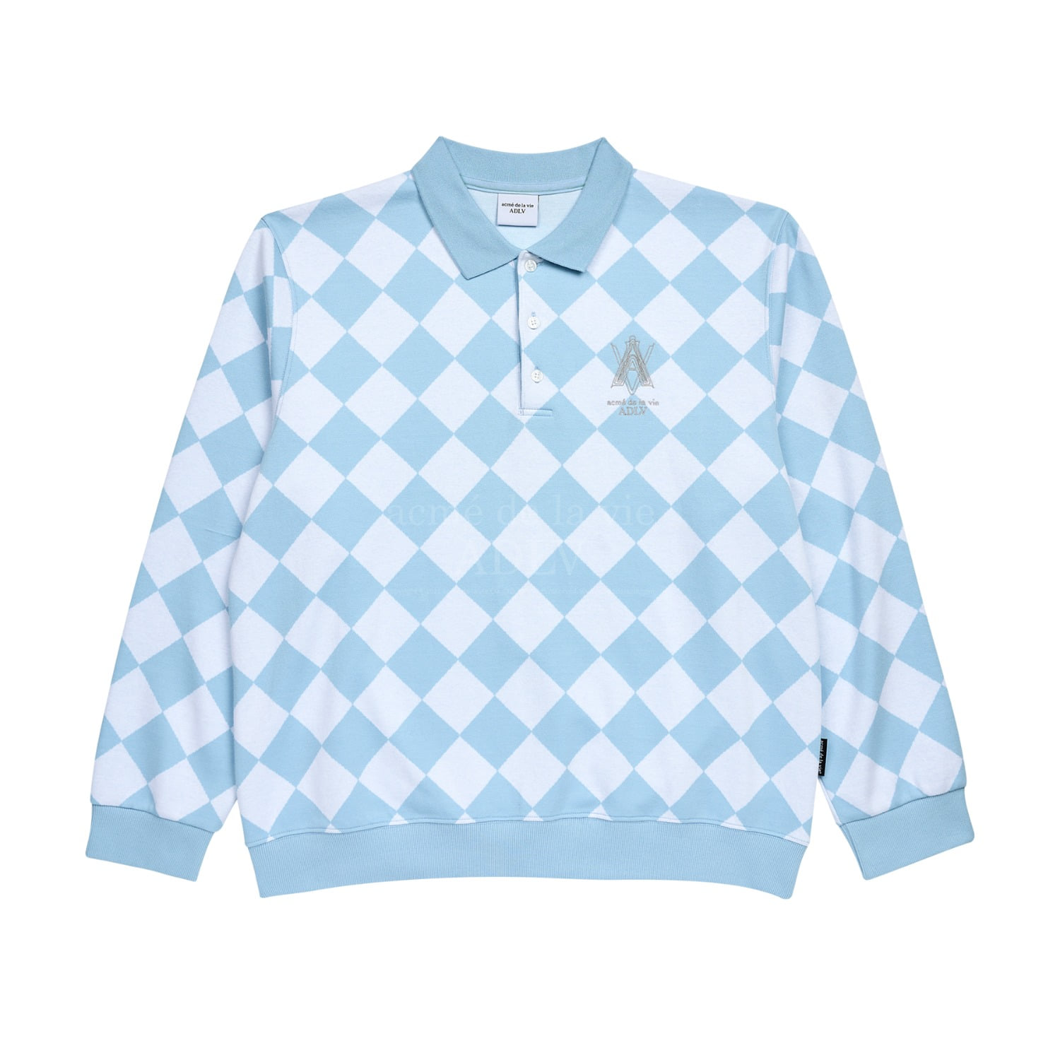 ADLV-[아크메드라비] ARGYLE PATTERN PIQUE SHIRT SKYBLUE