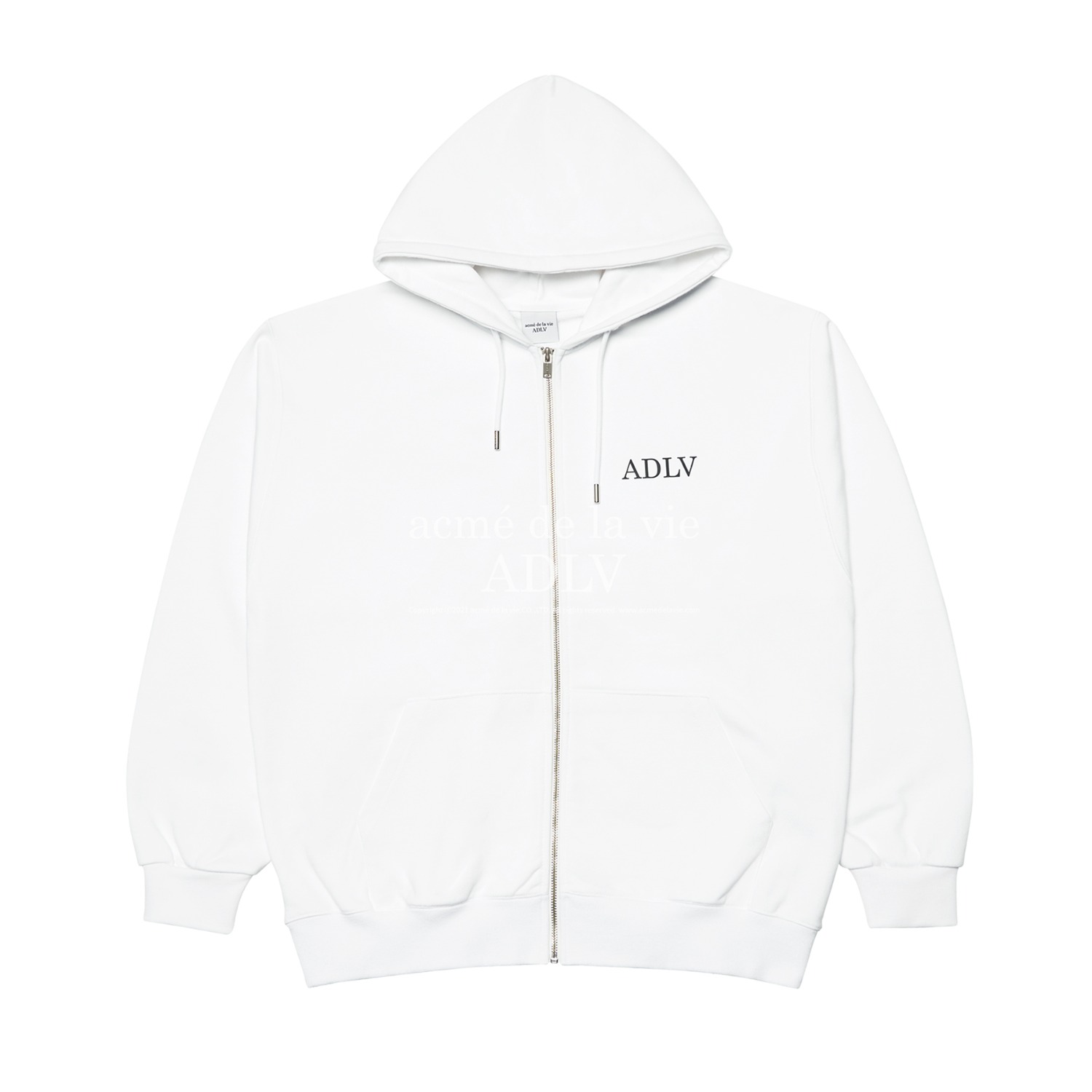 ADLV-[아크메드라비] HIGH FREQUENCY LOGO HOODIE ZIP-UP WHITE