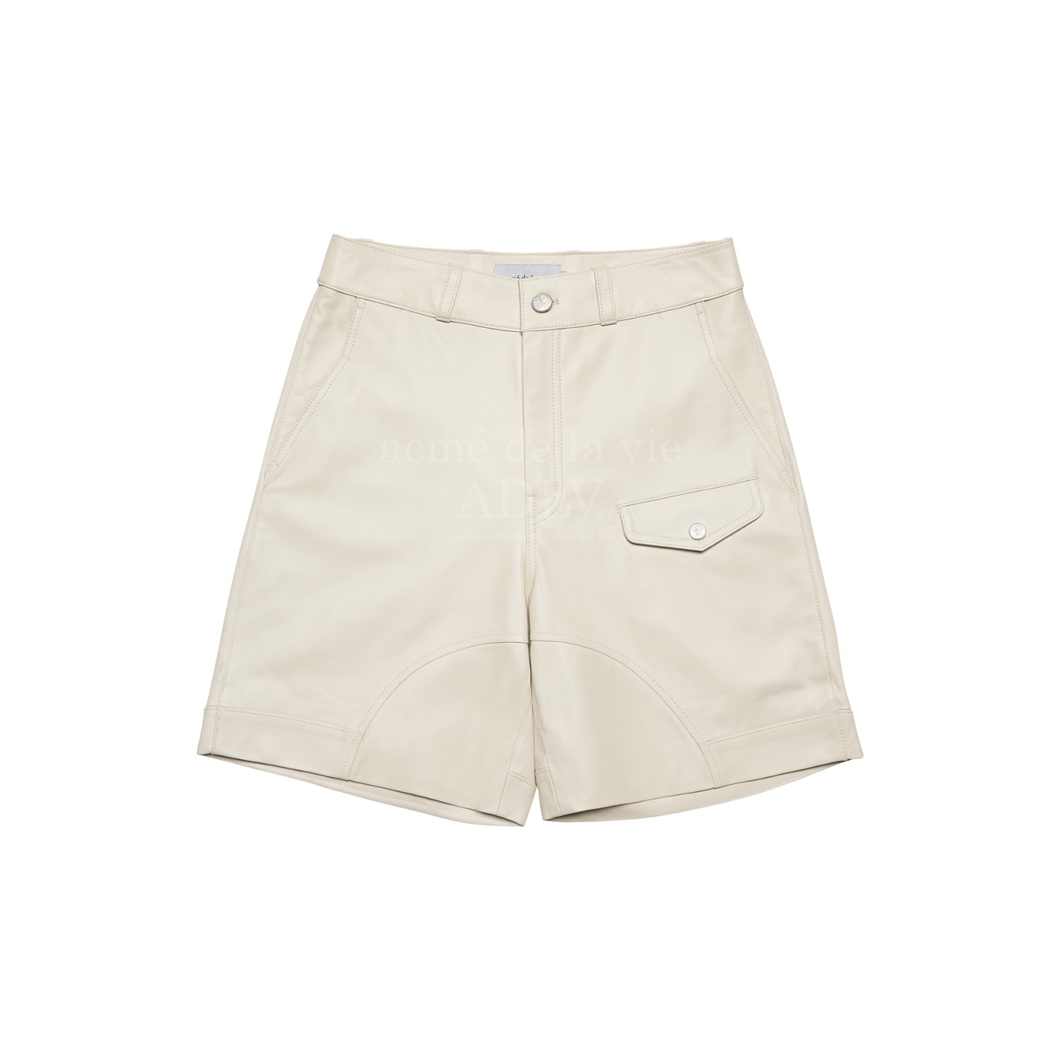 ADLV-[아크메드라비] LAMBSKIN LEATHER SET UP SHORT PANTS IVORY