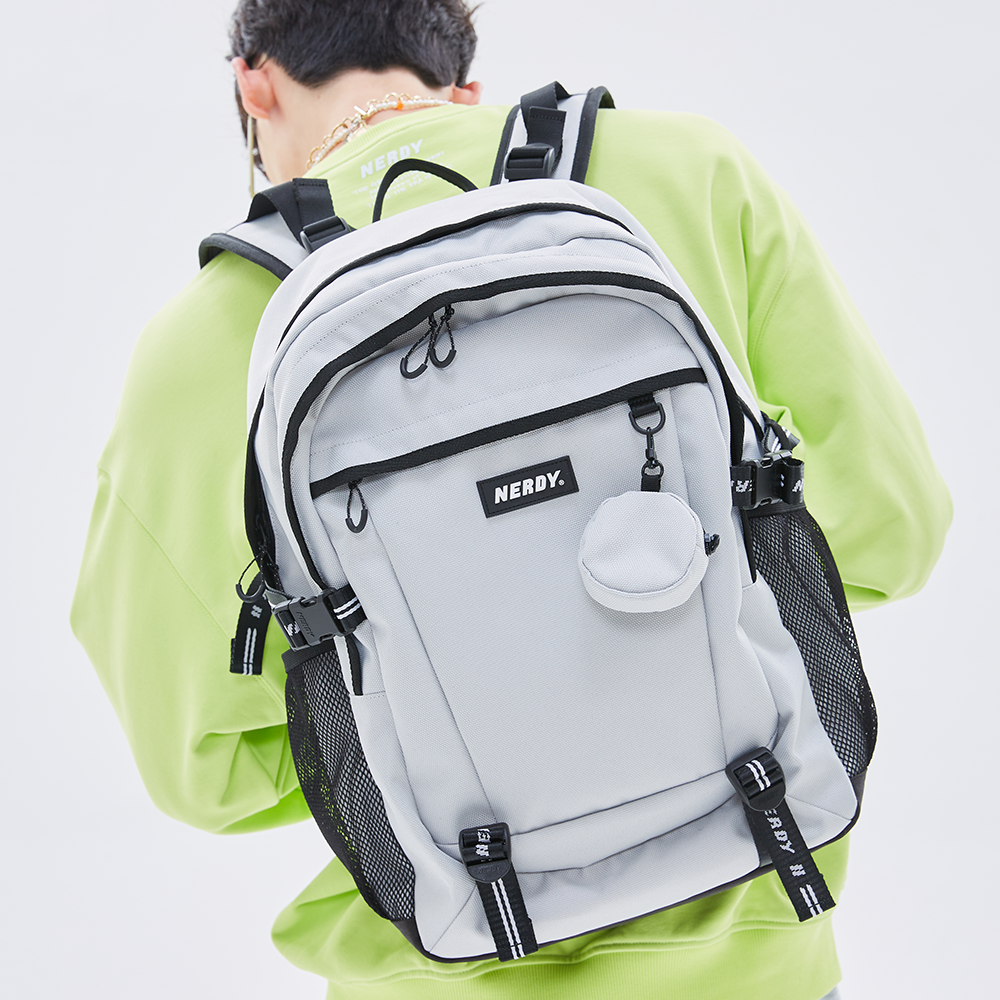 韓國 NERDY - Logo Tape Belted Backpack (2color)