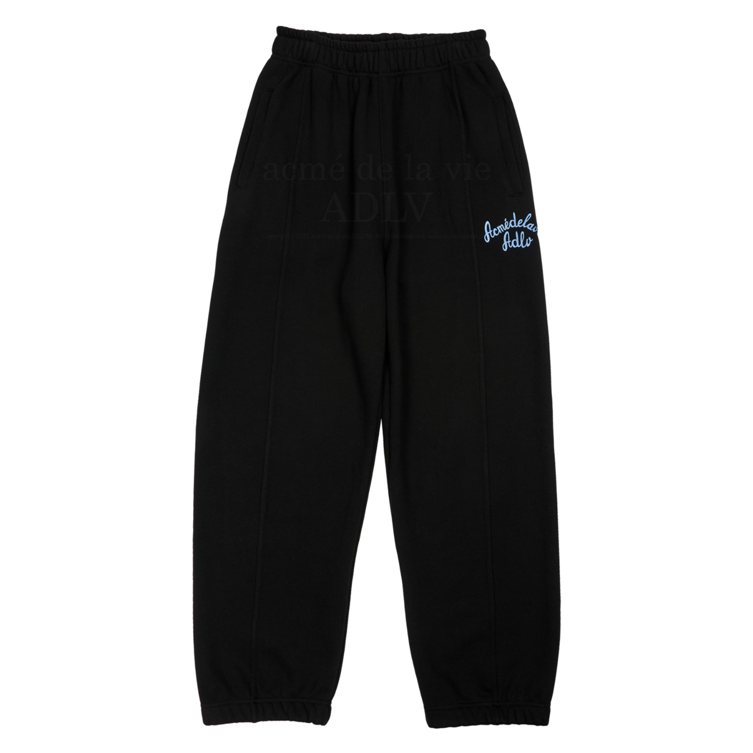 ADLV-[아크메드라비] SCRIPT LOGO EMBROIDERY LONG PANTS BLACK