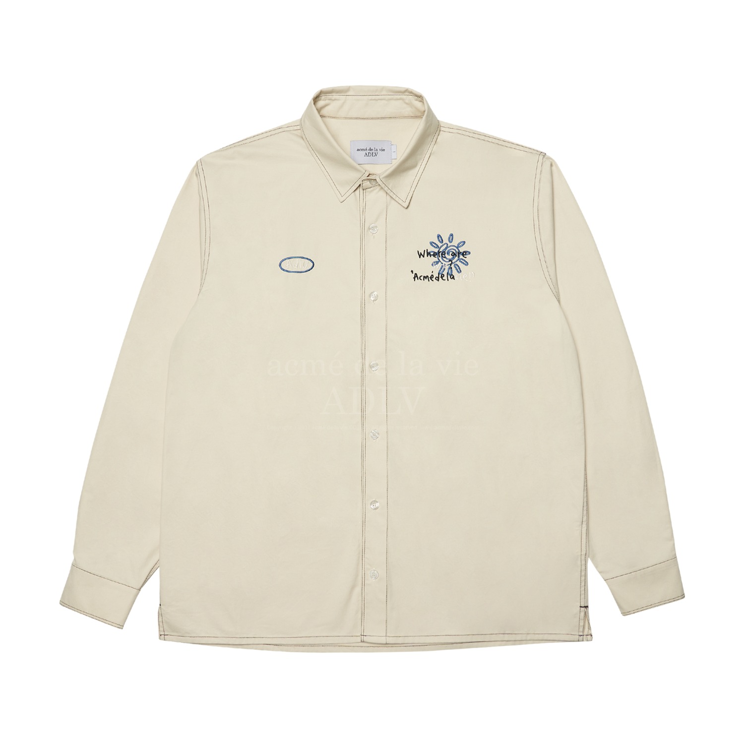ADLV-[아크메드라비] SUN LOGO LONG SLEEVE SHIRT BEIGE