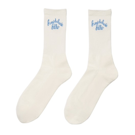ADLV-[아크메드라비] SCRIPT LOGO SOCKS IVORY
