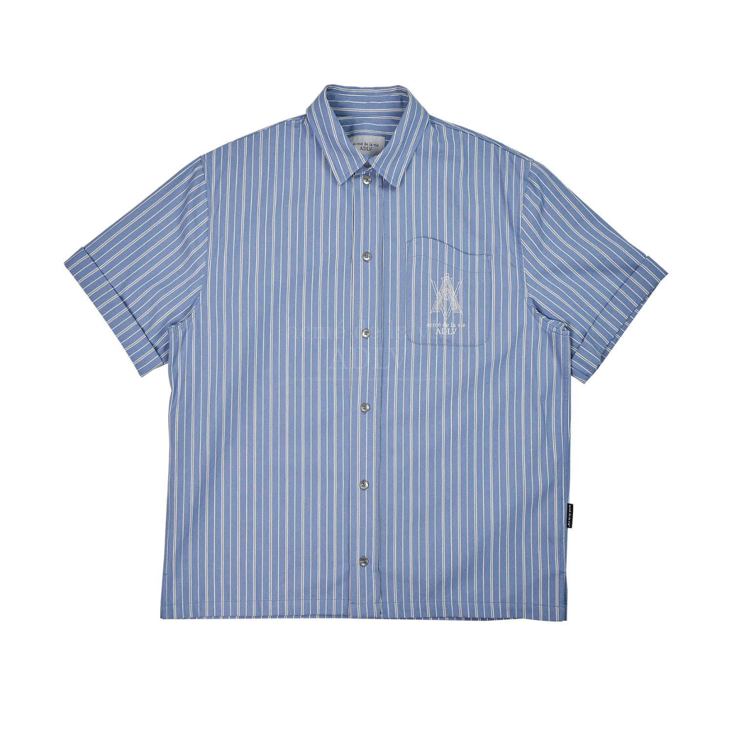 ADLV-[아크메드라비] A LOGO STRIPE OVERSIZE SHIRT LIGHT BLUE