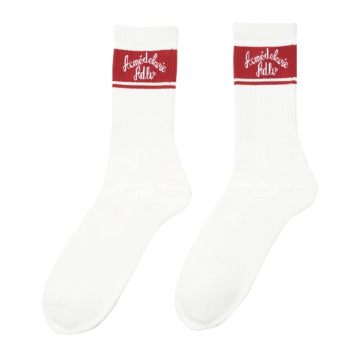 ADLV-[아크메드라비] SCRIPT LOGO LINE SOCKS RED