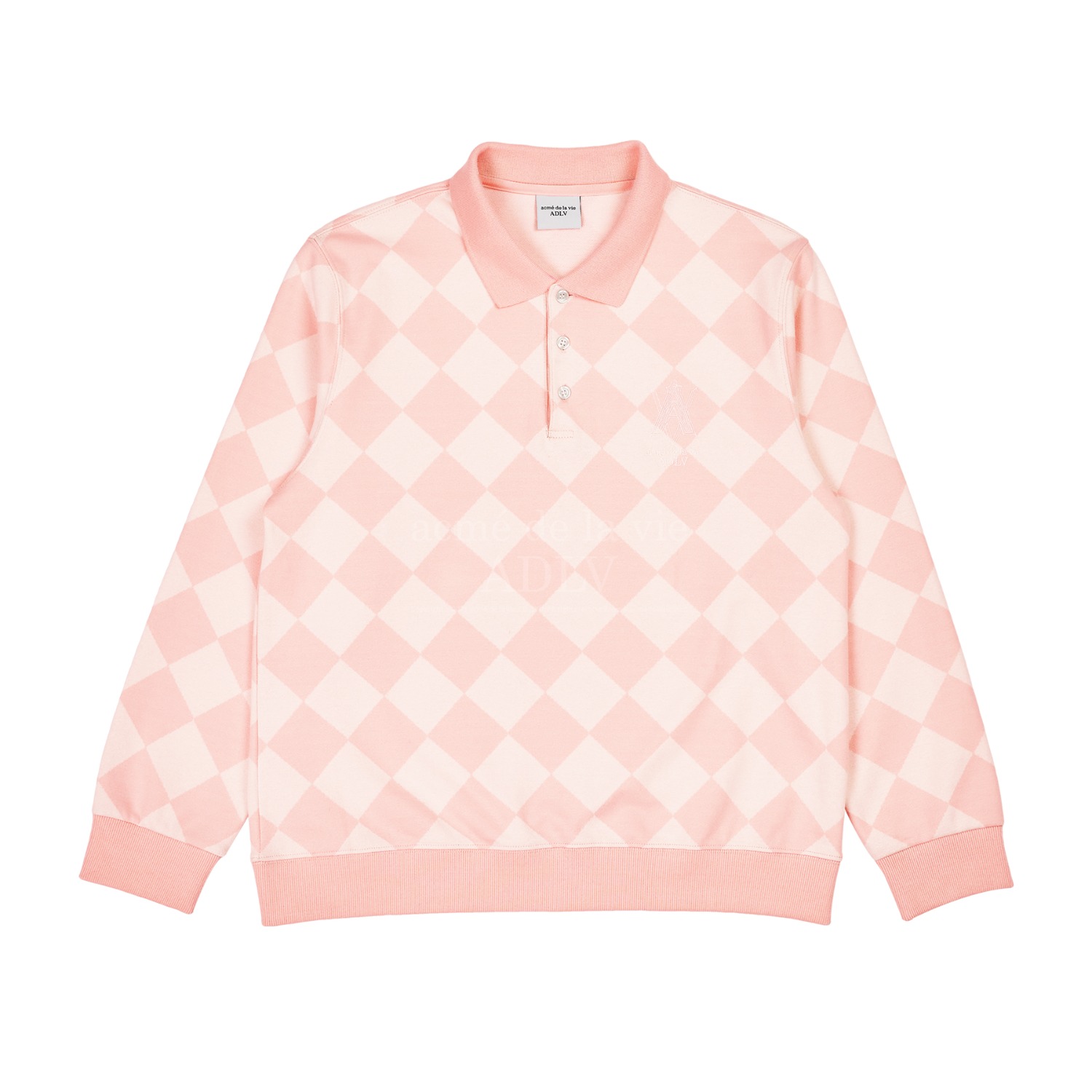 ADLV-[아크메드라비] ARGYLE PATTERN PIQUE SHIRT PINK