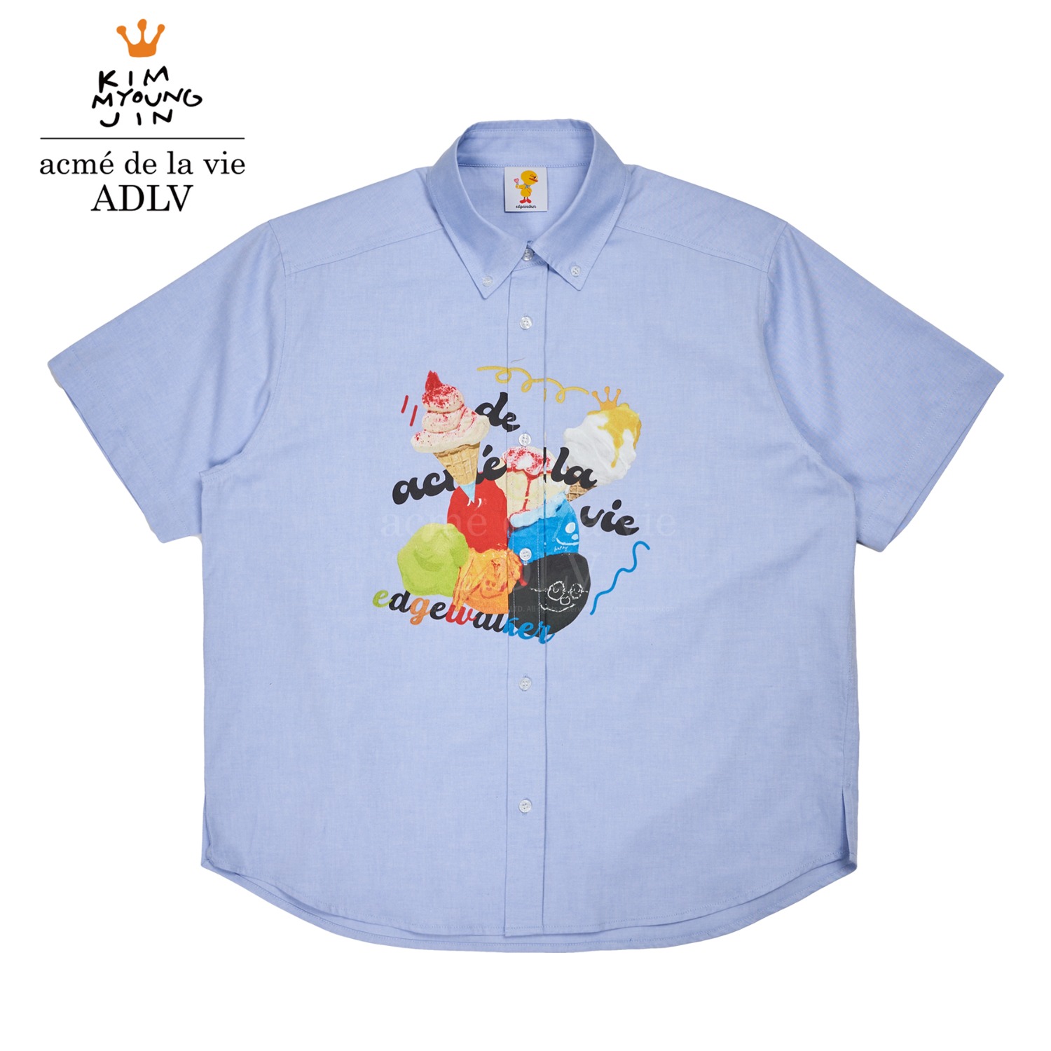 ADLV-Edgewalker x acme de la vie ICE CREAM SHORT SLEEVE SHIRTS SKYBLUE