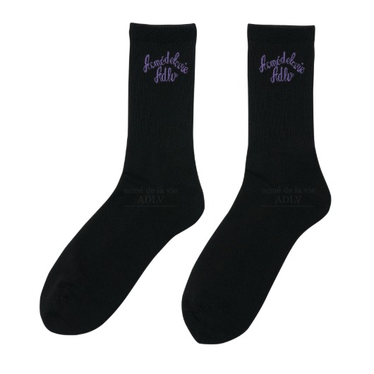 ADLV-[아크메드라비] SCRIPT LOGO SOCKS BLACK
