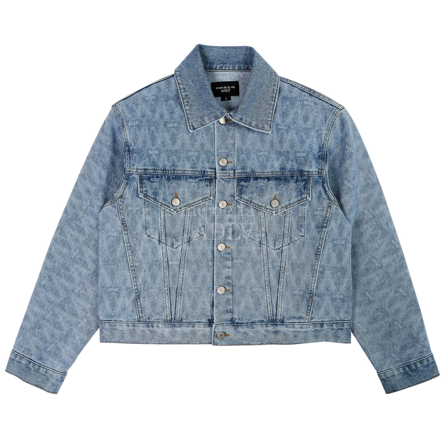 ADLV-[아크메드라비] A LOGO MONOGRAM PATTERN DENIM JACKET BLUE