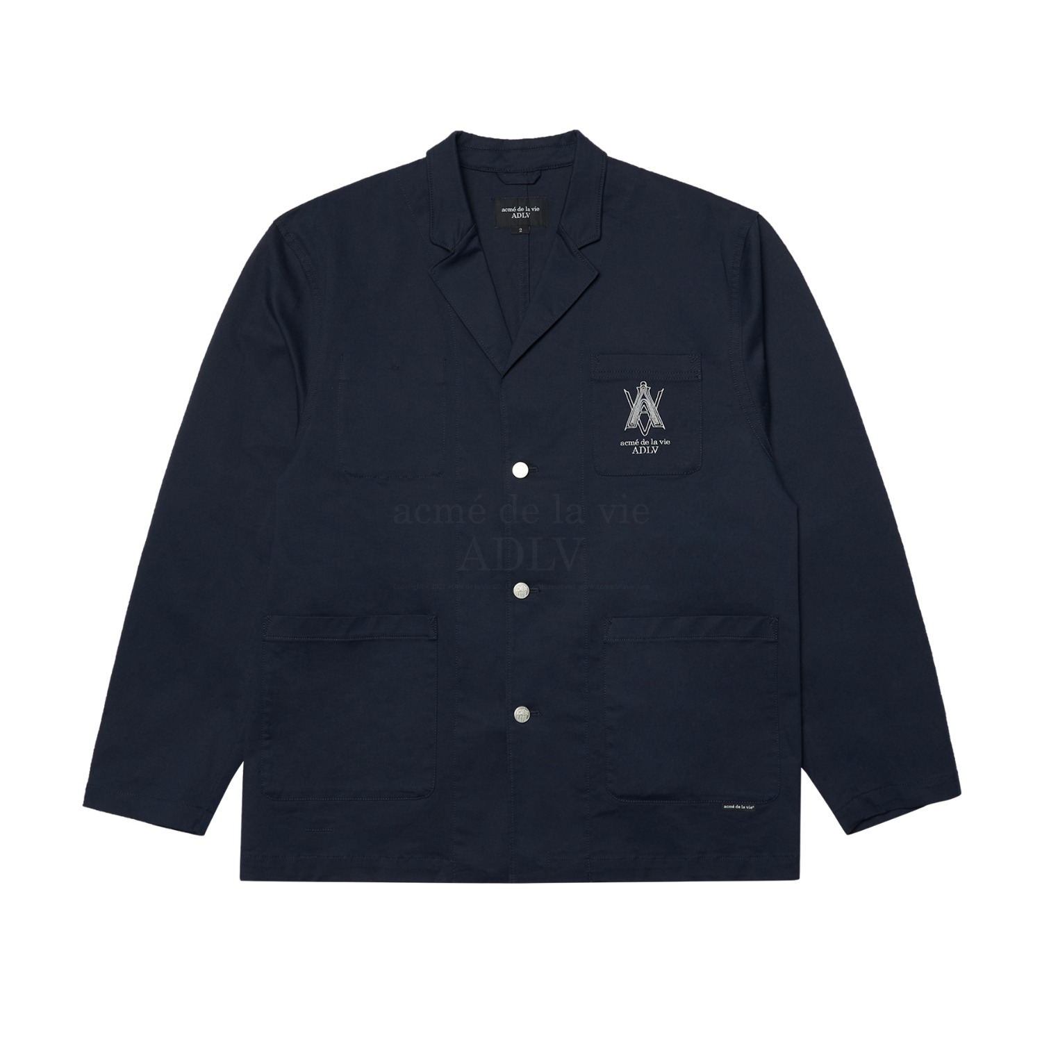 ADLV-[아크메드라비] A LOGO CASUAL BLAZER JACKET NAVY