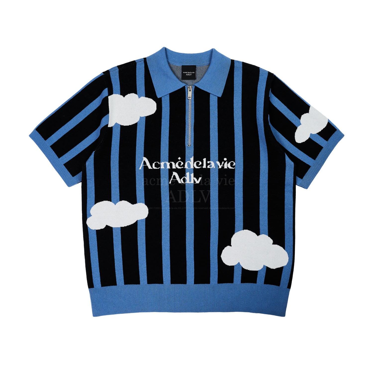 ADLV-[아크메드라비] CLOUD LOGO SHORT SLEEVE KNIT BLACK