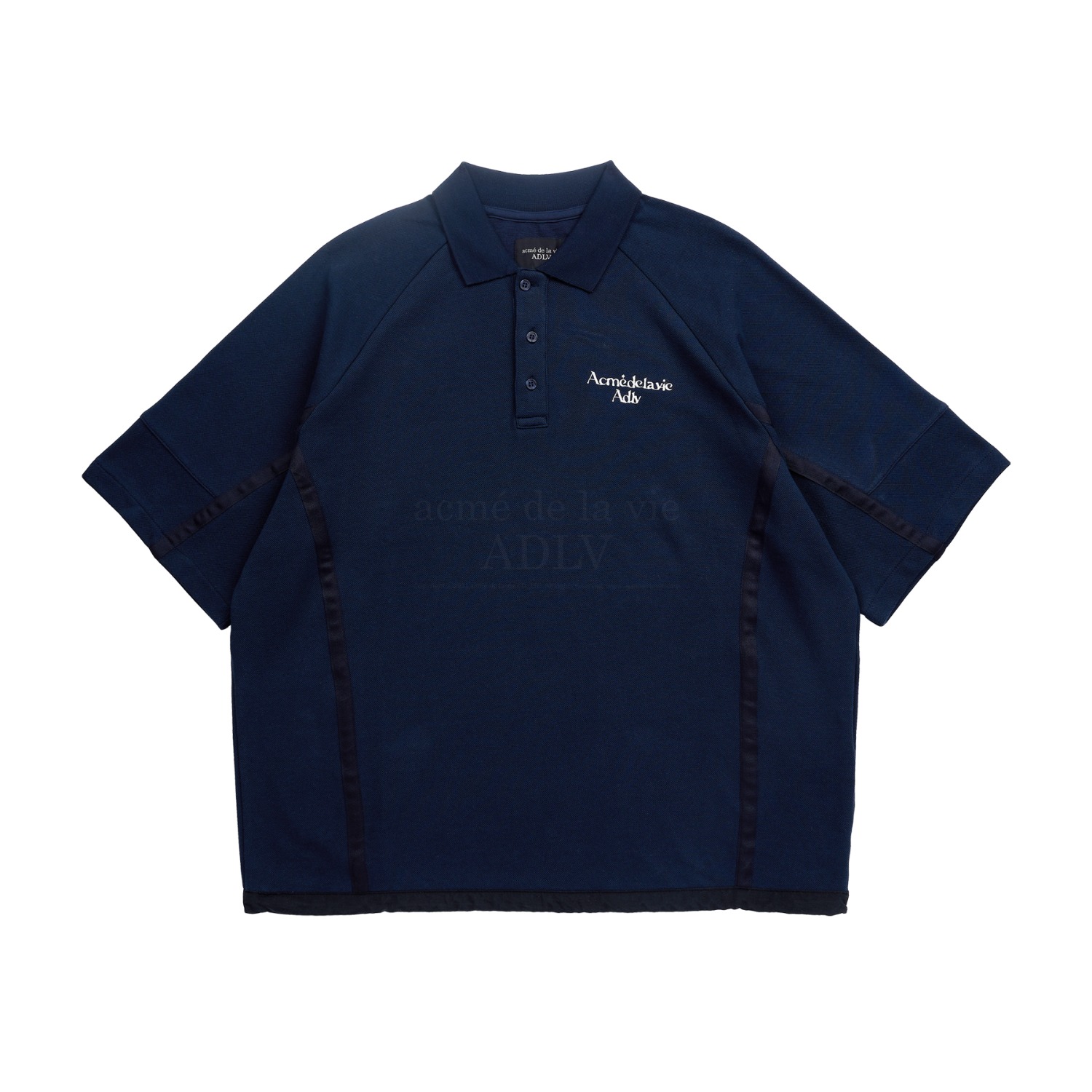 ADLV-[아크메드라비] HALF SLEEVE OVERFIT PIQUE SHIRT NAVY
