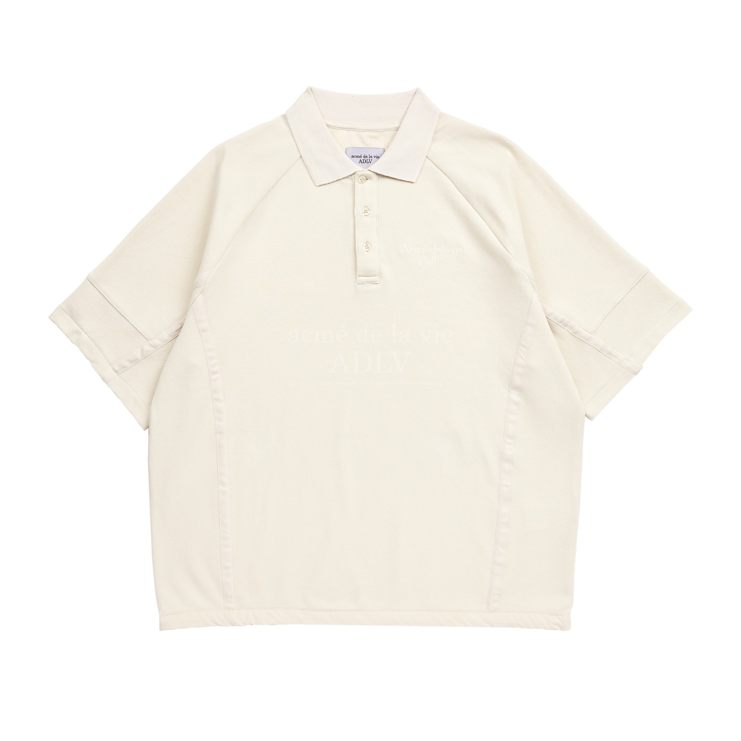 ADLV-[아크메드라비] HALF SLEEVE OVERFIT PIQUE SHIRT CREAM
