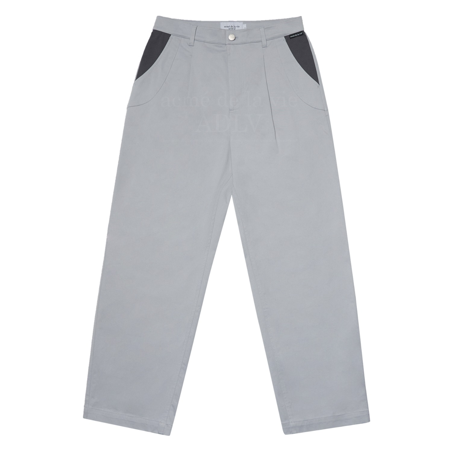 ADLV-[아크메드라비] PIN TUCK TWO TONE WOVEN PANTS GREY