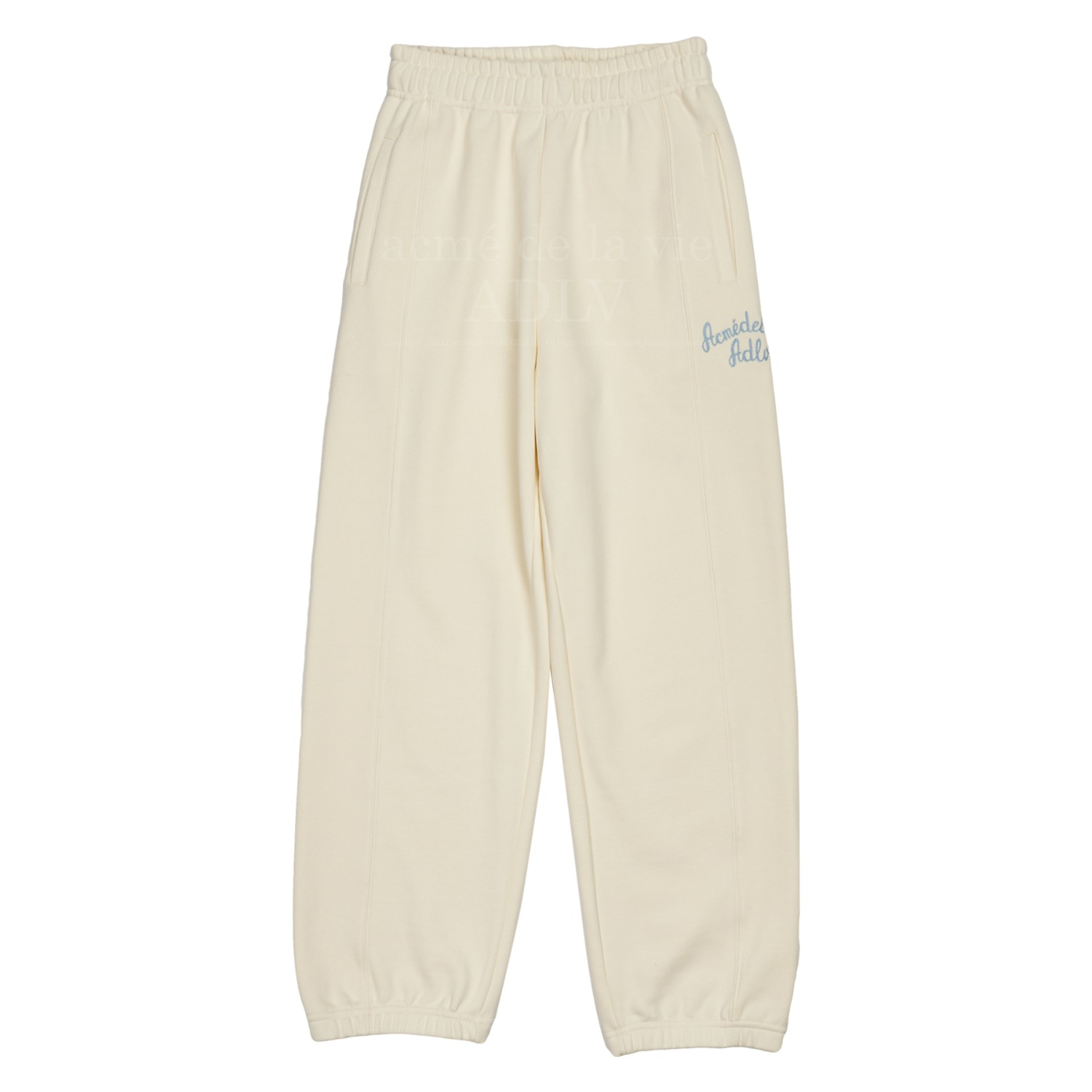 ADLV-[아크메드라비] SCRIPT LOGO EMBROIDERY LONG PANTS IVORY