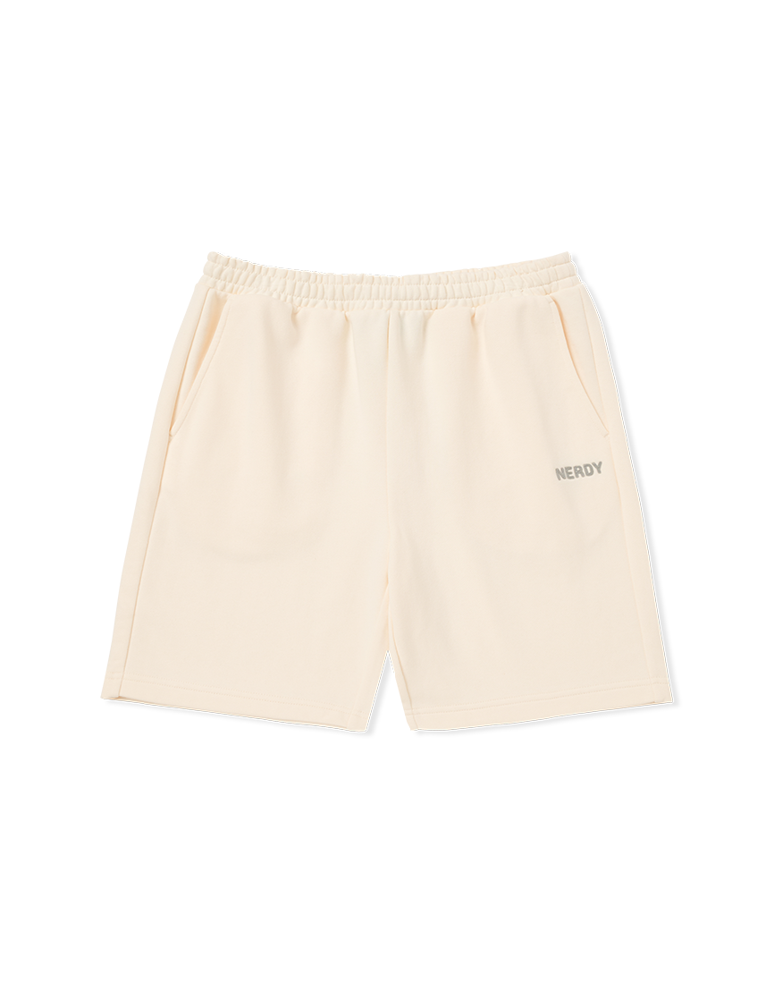 韓國 NERDY - Stitch Logo Half Pants Cream