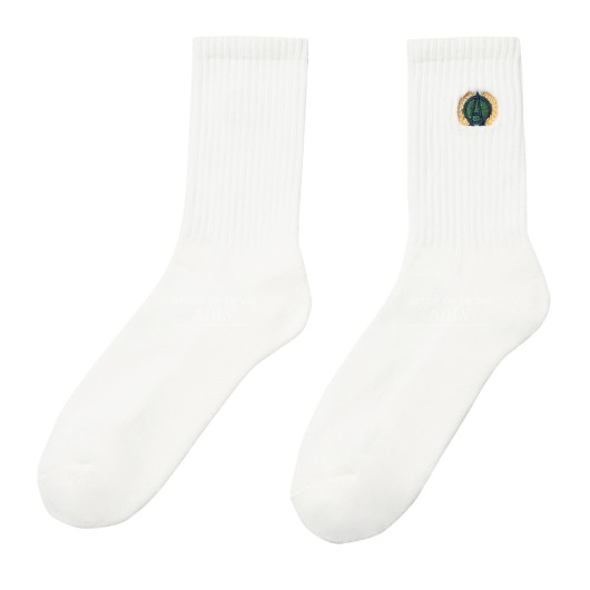 ADLV-[아크메드라비] LAUREL LOGO SOCKS WHITE