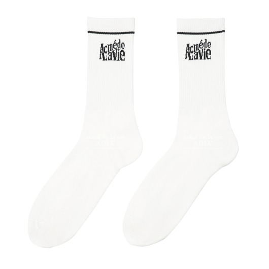 ADLV-[아크메드라비] GROOVY LOGO SOCKS WHITE