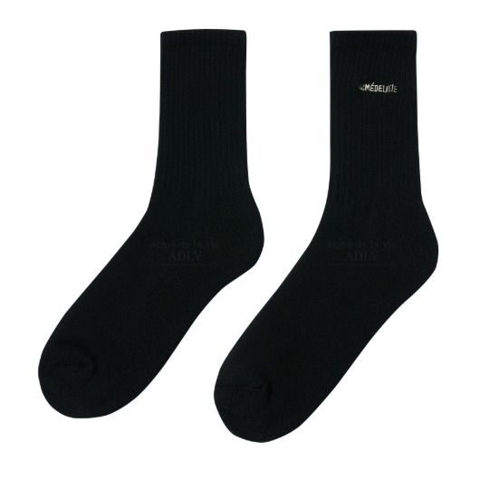 ADLV-[아크메드라비] HARD FONT LOGO SOCKS BLACK