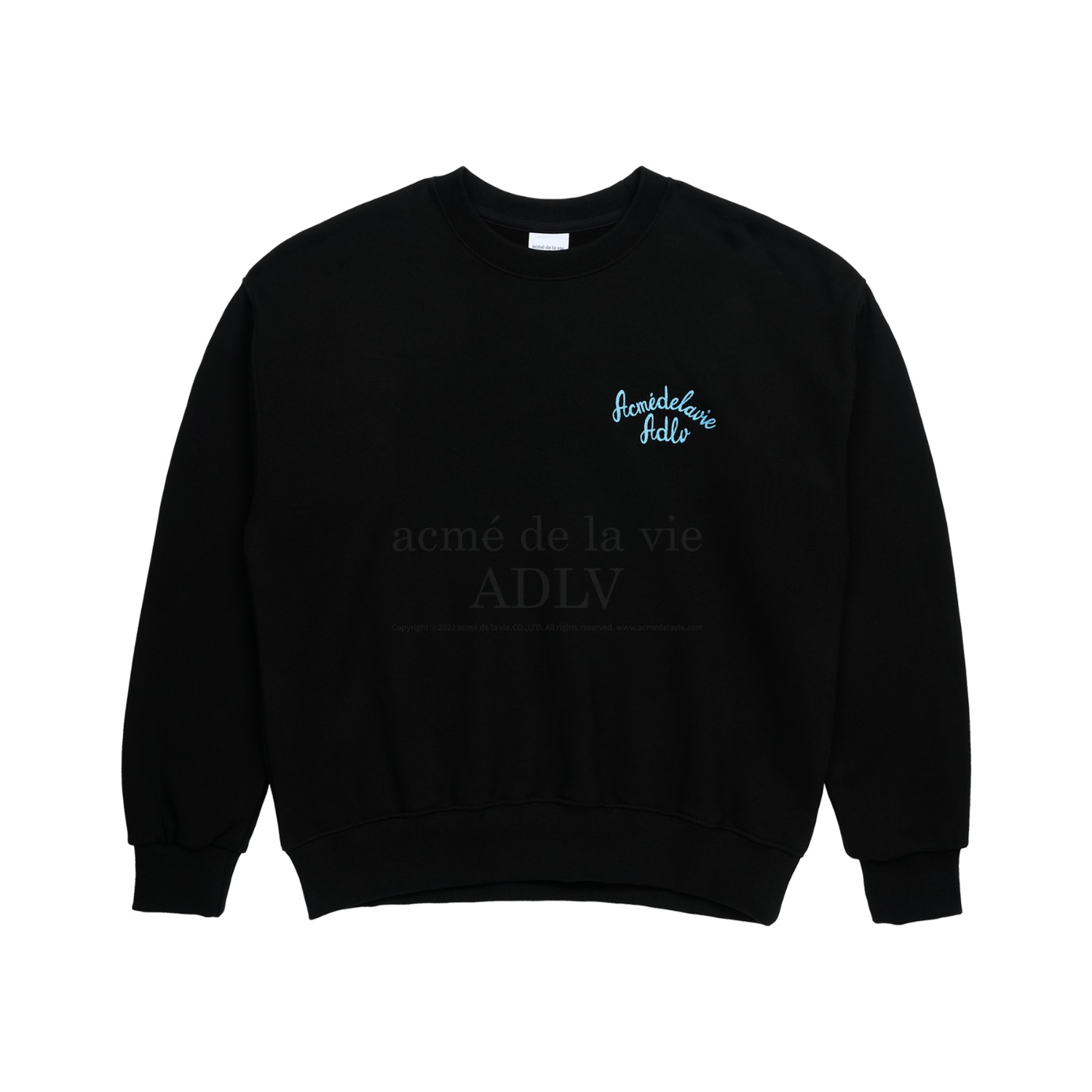 ADLV-[아크메드라비] SCRIPT LOGO EMBROIDERY SWEATSHIRT BLACK