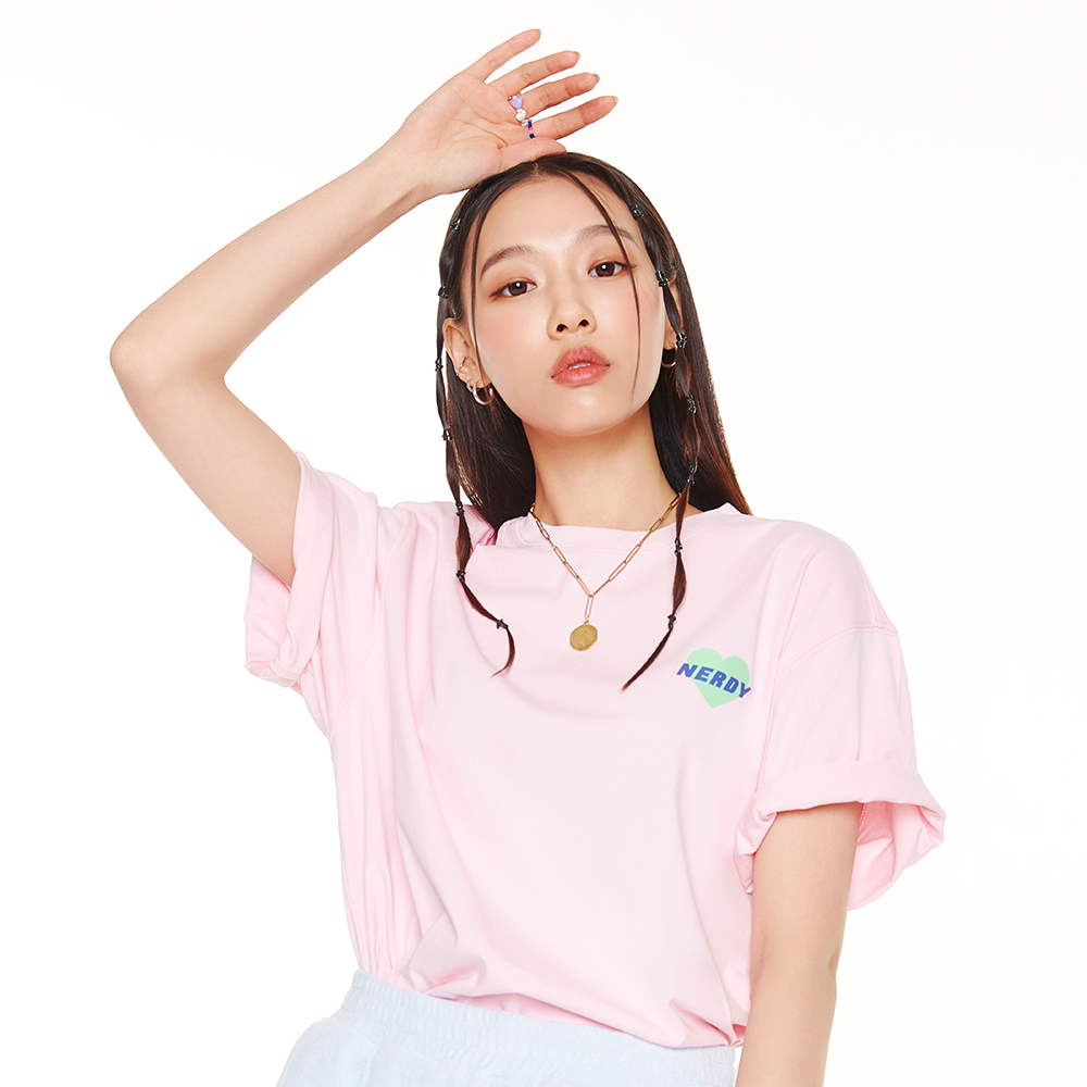 韓國 NERDY - Neon Heart Short Sleeve T-Shirt (3color)