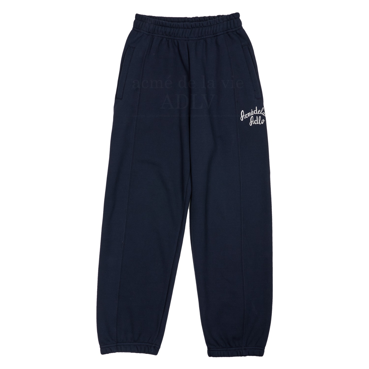 ADLV-[아크메드라비] SCRIPT LOGO EMBROIDERY LONG PANTS NAVY