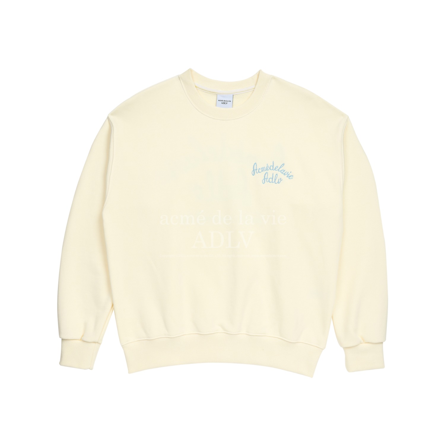 ADLV-[아크메드라비] SCRIPT LOGO EMBROIDERY SWEATSHIRT IVORY