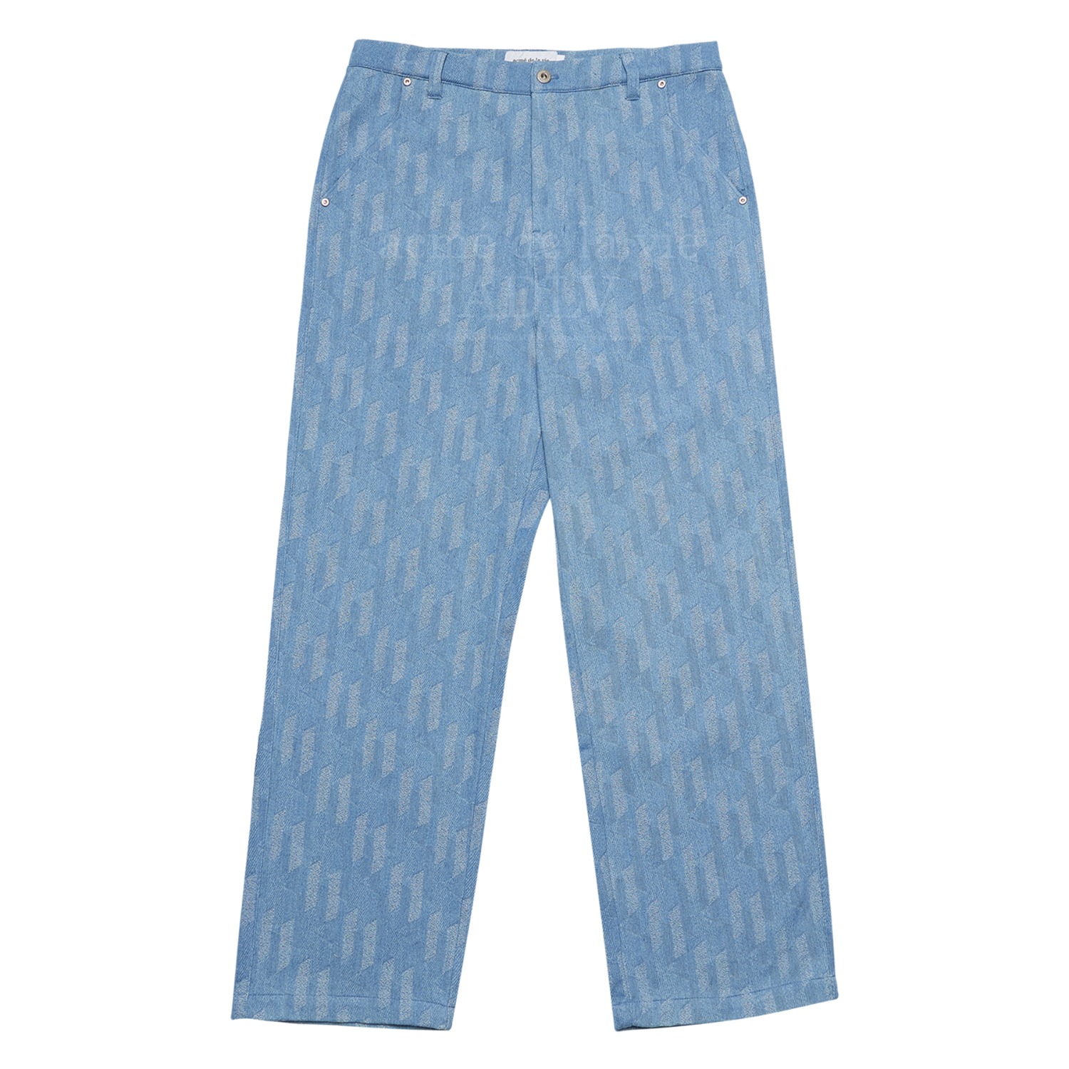 ADLV-[아크메드라비] CUTTED PATTERN WIDE DENIM PANTS LIGHT BLUE