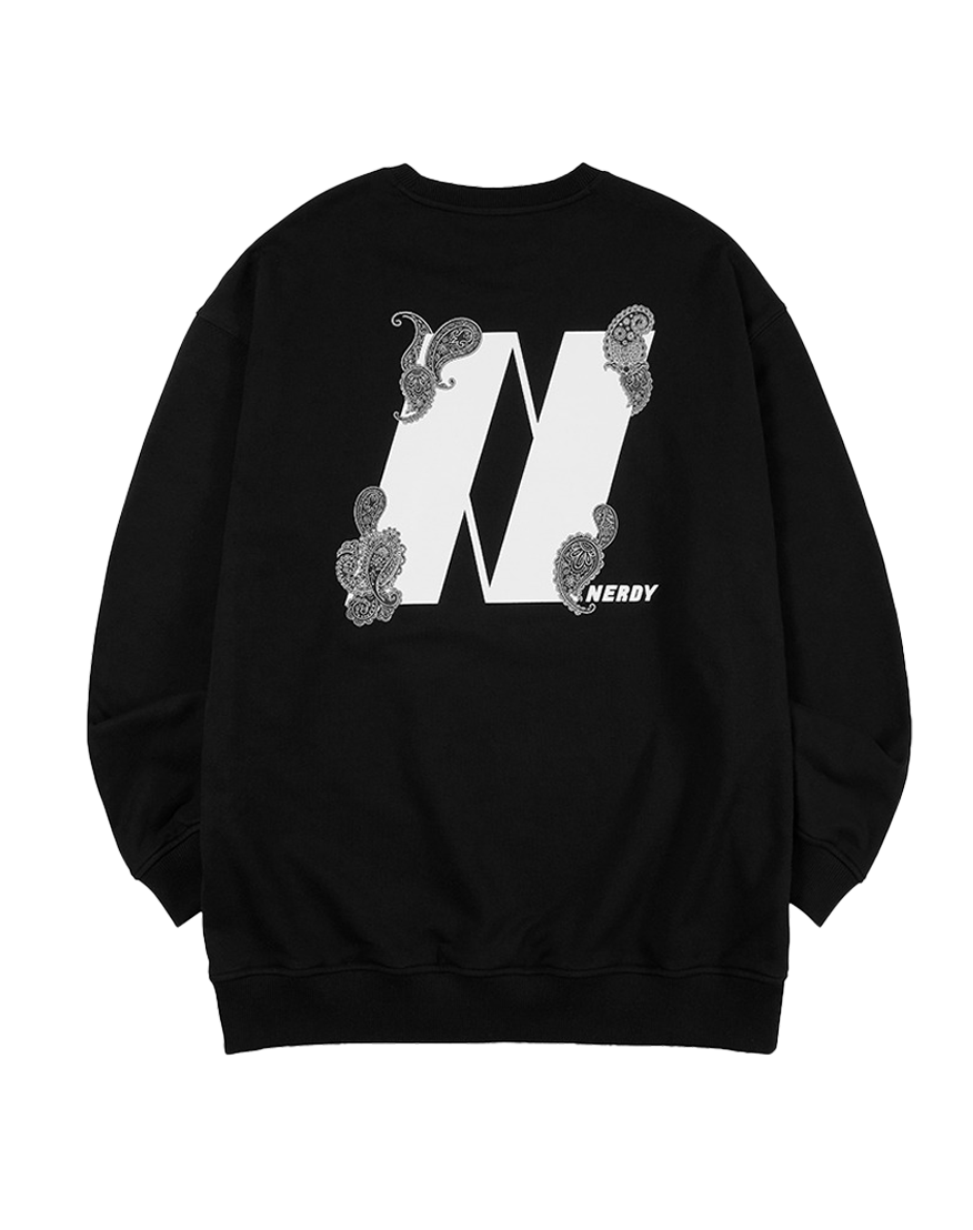 韓國 NERDY - Paisley DNA Sweatshirt Black
