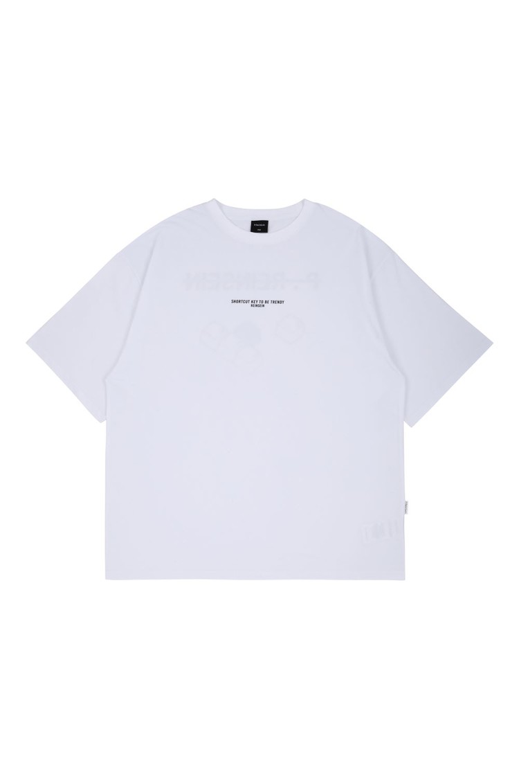 韓國REINSEIN - White Keyboard Oversized Fit T-Shirt