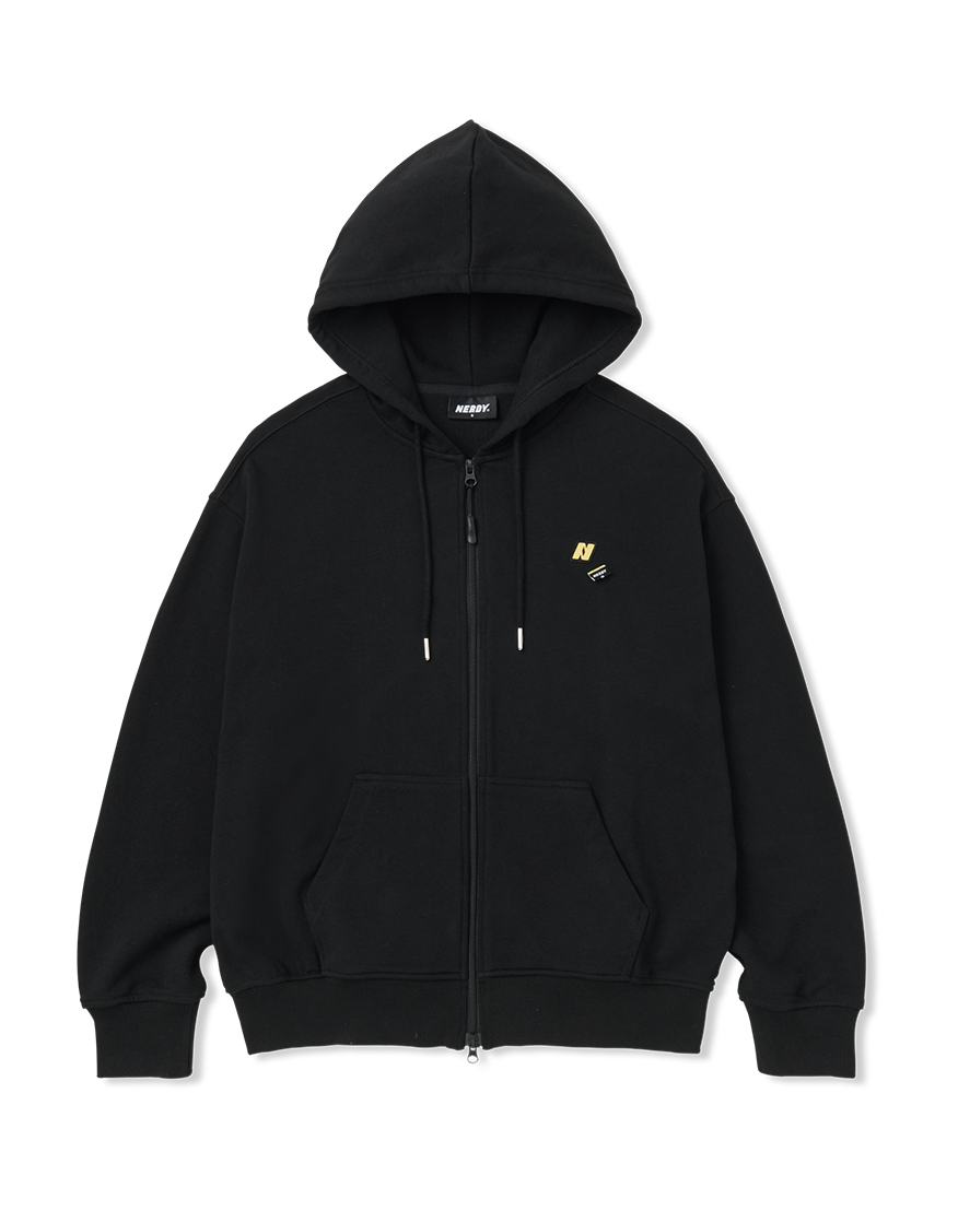 韓國 NERDY - DNA Waffen Hoodie Zip-up Black