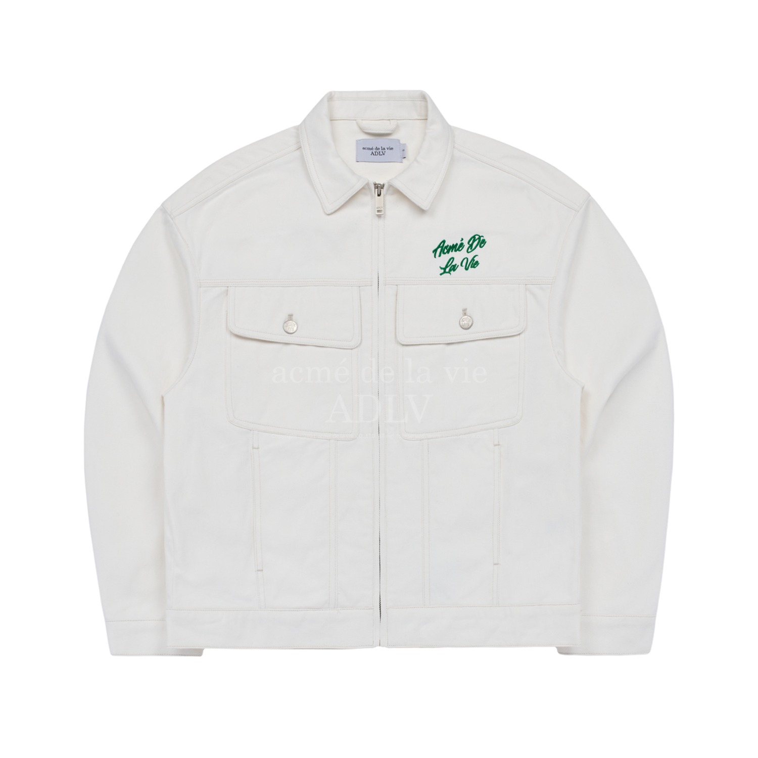 ADLV-[아크메드라비] ADLV EMBROIDERY TRUCKER COTTON JACKET IVORY