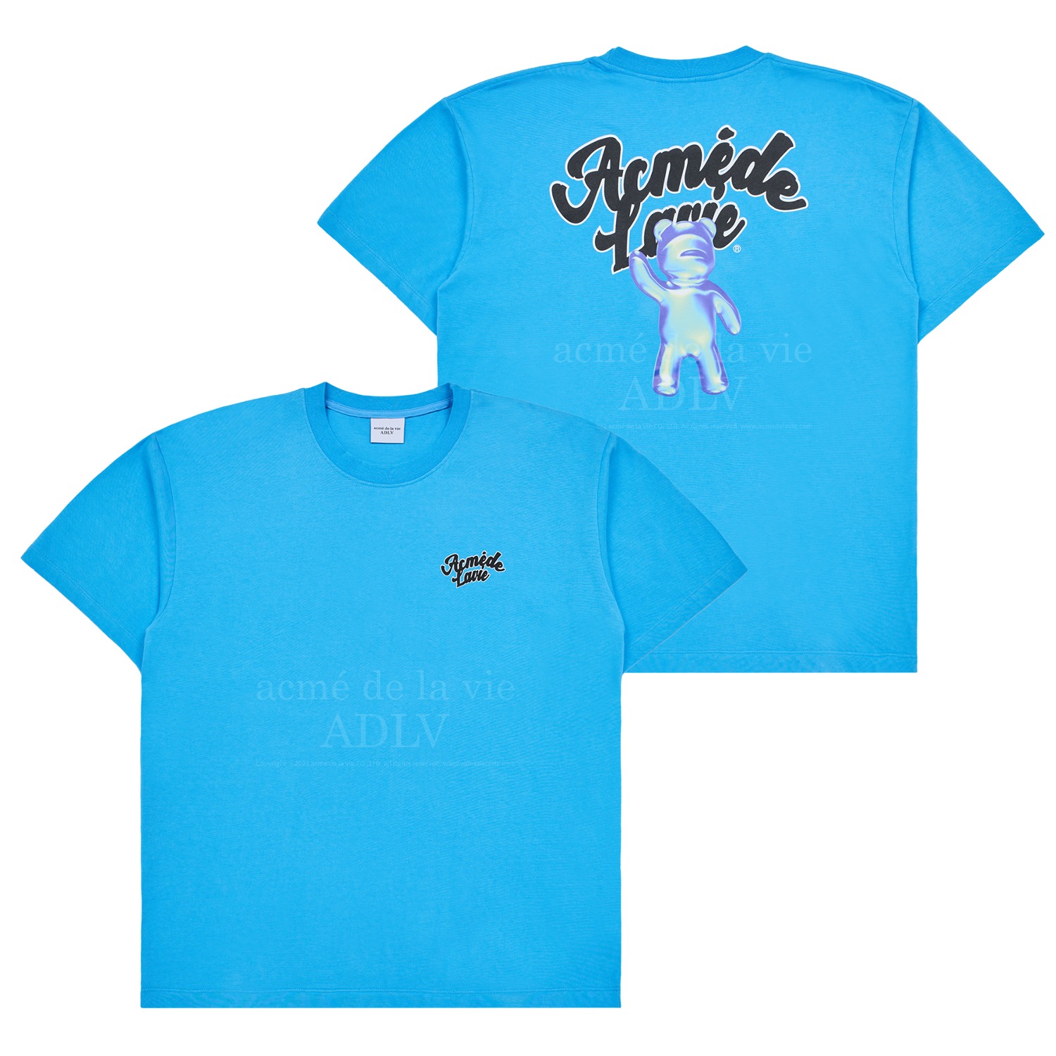 ADLV-[아크메드라비] HOLOGRAM BEAR SHORT SLEEVE T-SHIRT BLUE