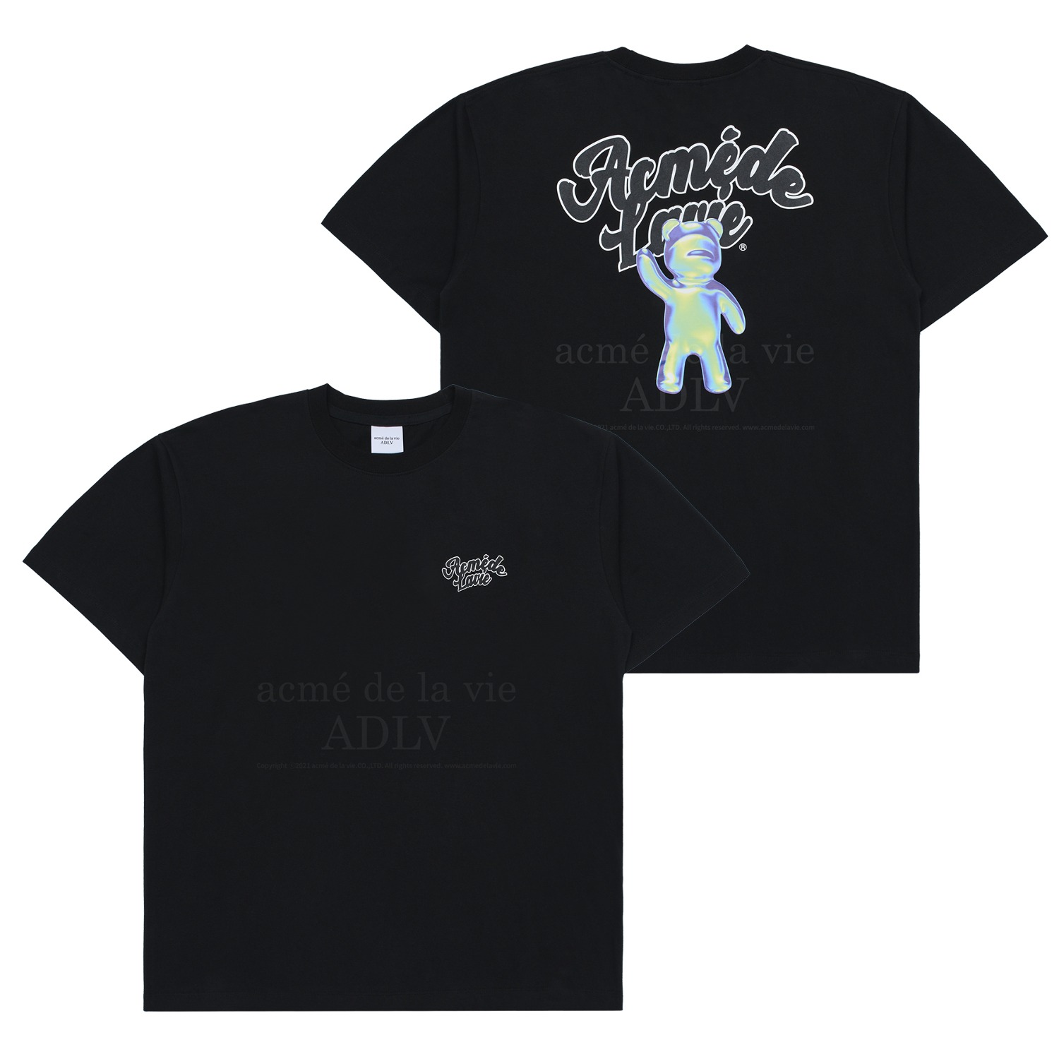 ADLV-[아크메드라비] HOLOGRAM BEAR SHORT SLEEVE T-SHIRT BLACK