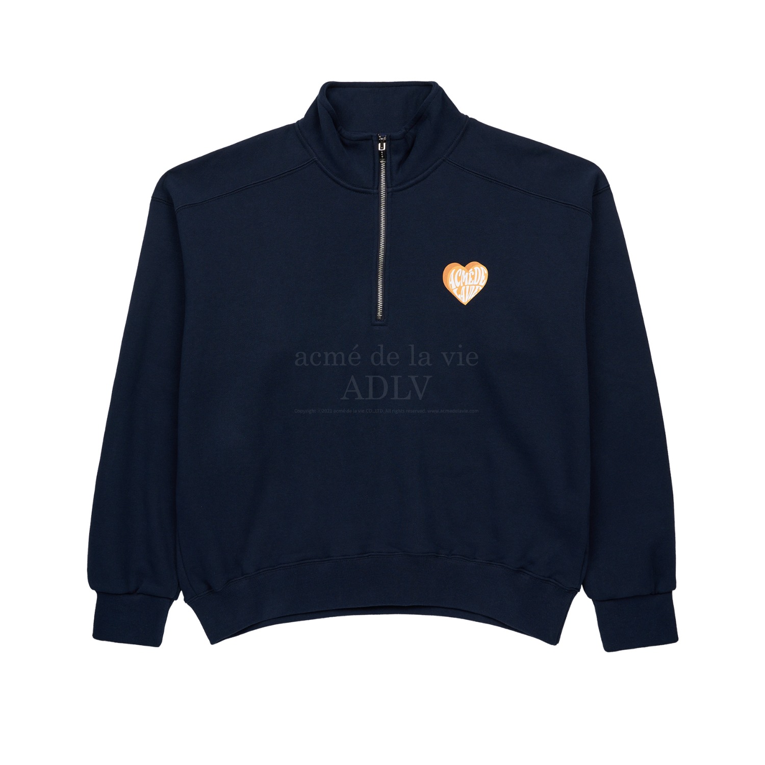 ADLV-[해외전용 상품] 3D HEART LOGO ARTWORK PULLOVER SWEAT SHIRT NAVY