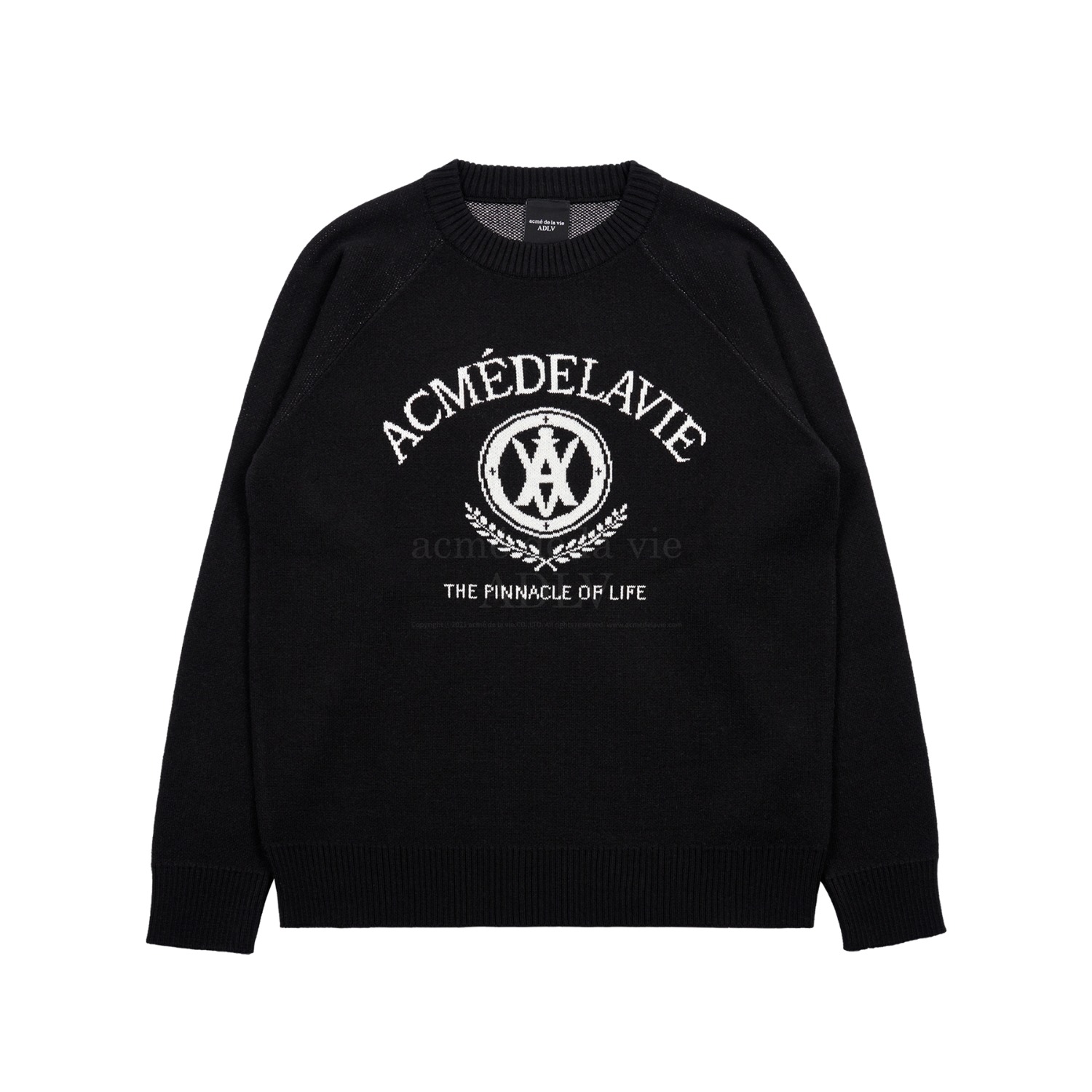 ADLV-[아크메드라비] LAUREL A LOGO EMBLEM KNIT BLACK