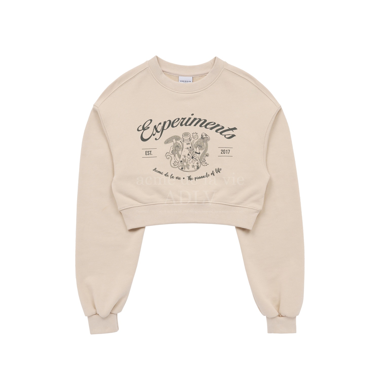 ADLV-[아크메드라비] EXPERIMENT MUSHROOM CROP SWEAT SHIRT BEIGE