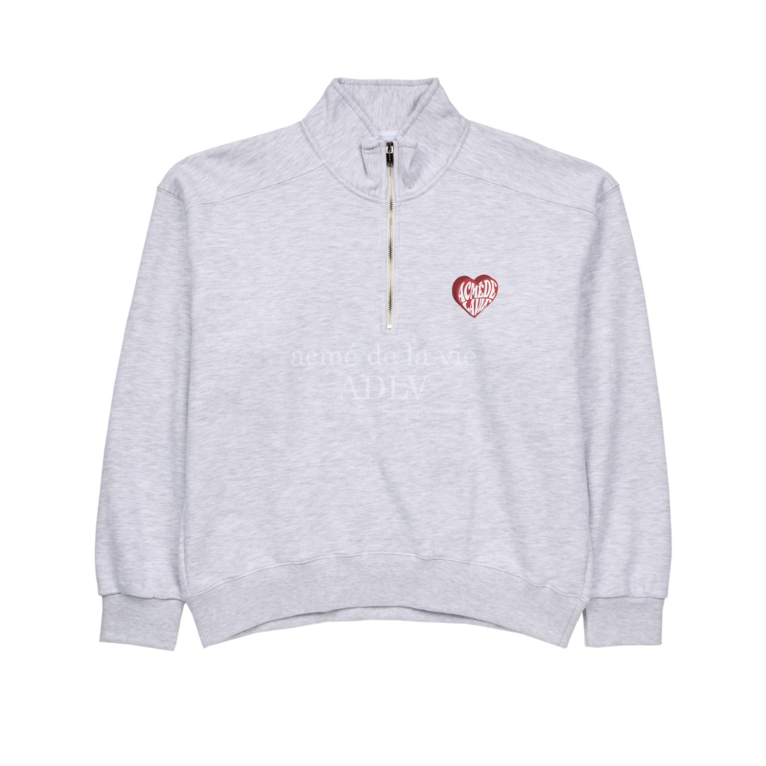 ADLV-[해외전용 상품] 3D HEART LOGO ARTWORK PULLOVER SWEAT SHIRT MELANGE