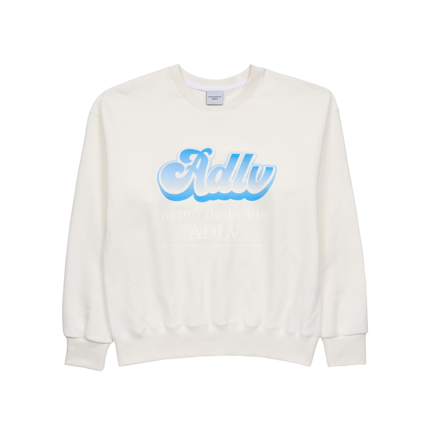 ADLV-[해외전용 상품] GRADATION CARTOON LOGO SWEAT SHIRT WHITE