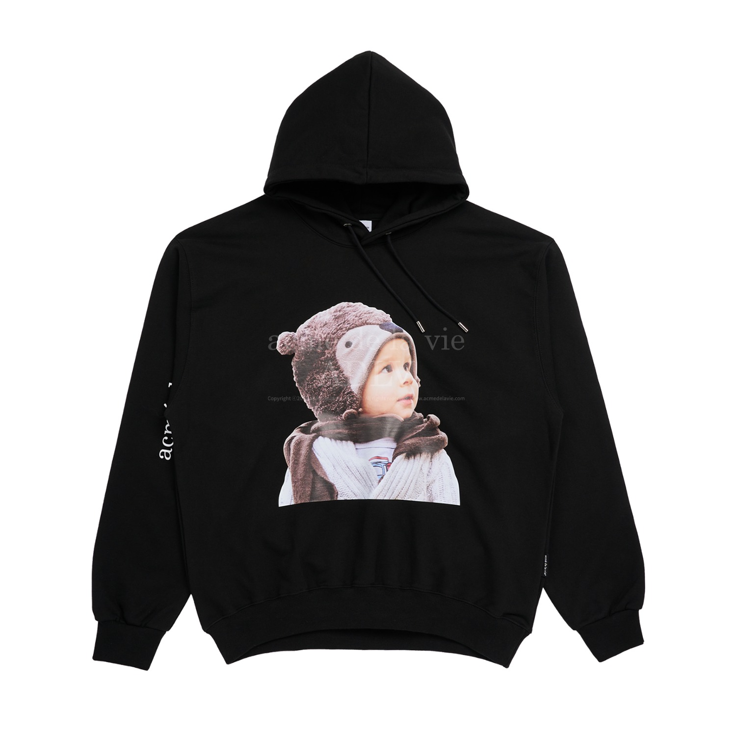 ADLV-[해외전용 상품] BABY FACE BEAR MUFFLER BOY HOODIE BLACK