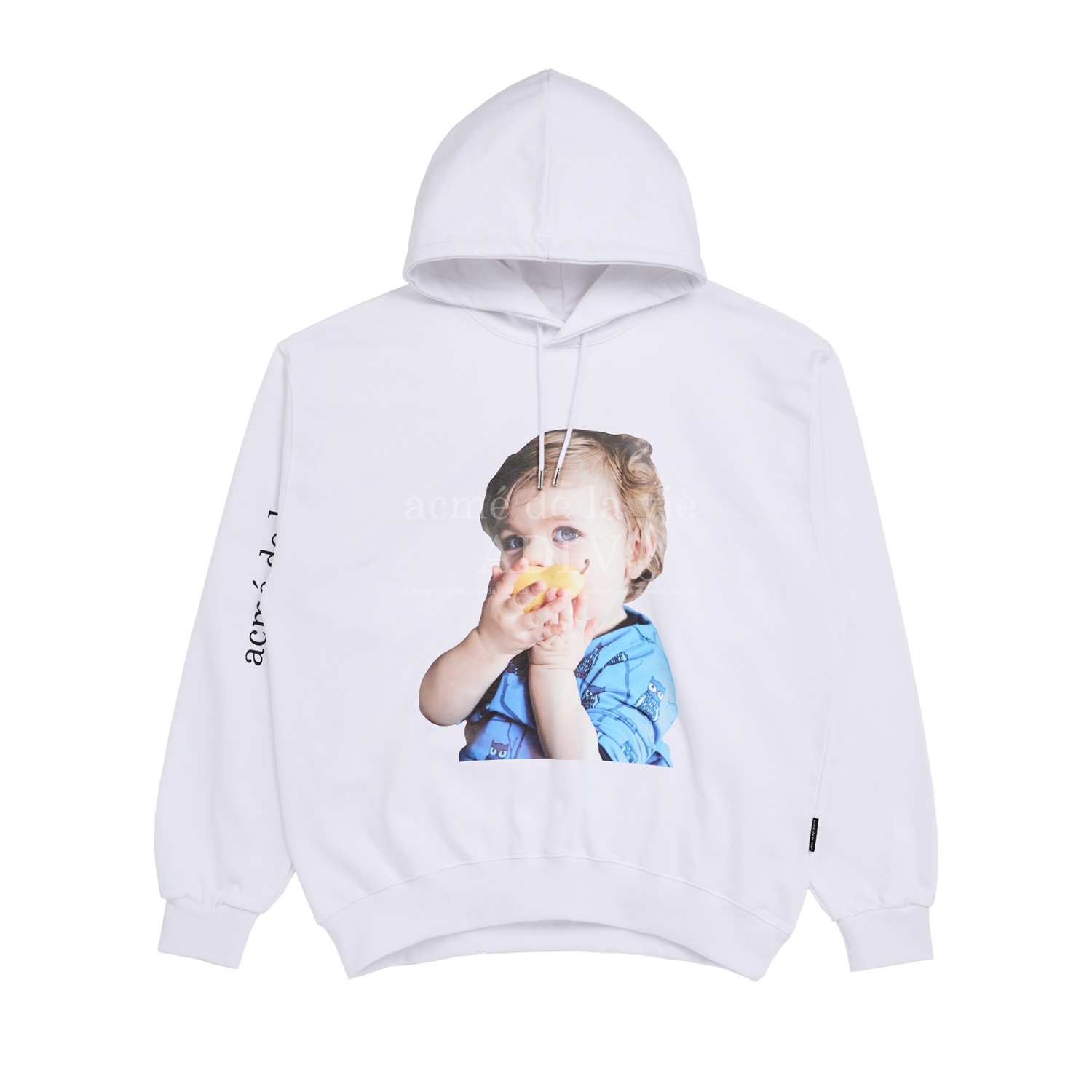 ADLV-[해외전용 상품] BABY FACE PEAR-EATING BABY HOODIE WHITE